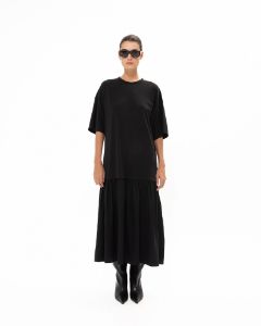 Picture of BLACK MIDI COTTON DRESS