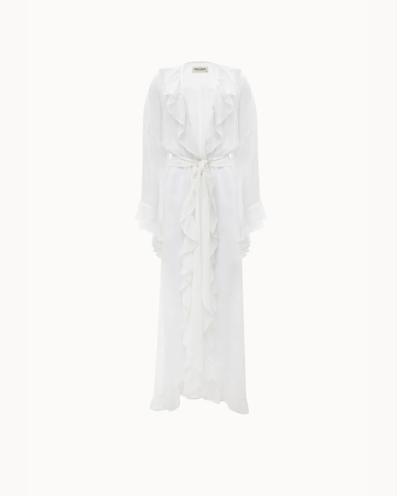 Show details for White Ruffled Kimono Picture of White Ruffled Kimono