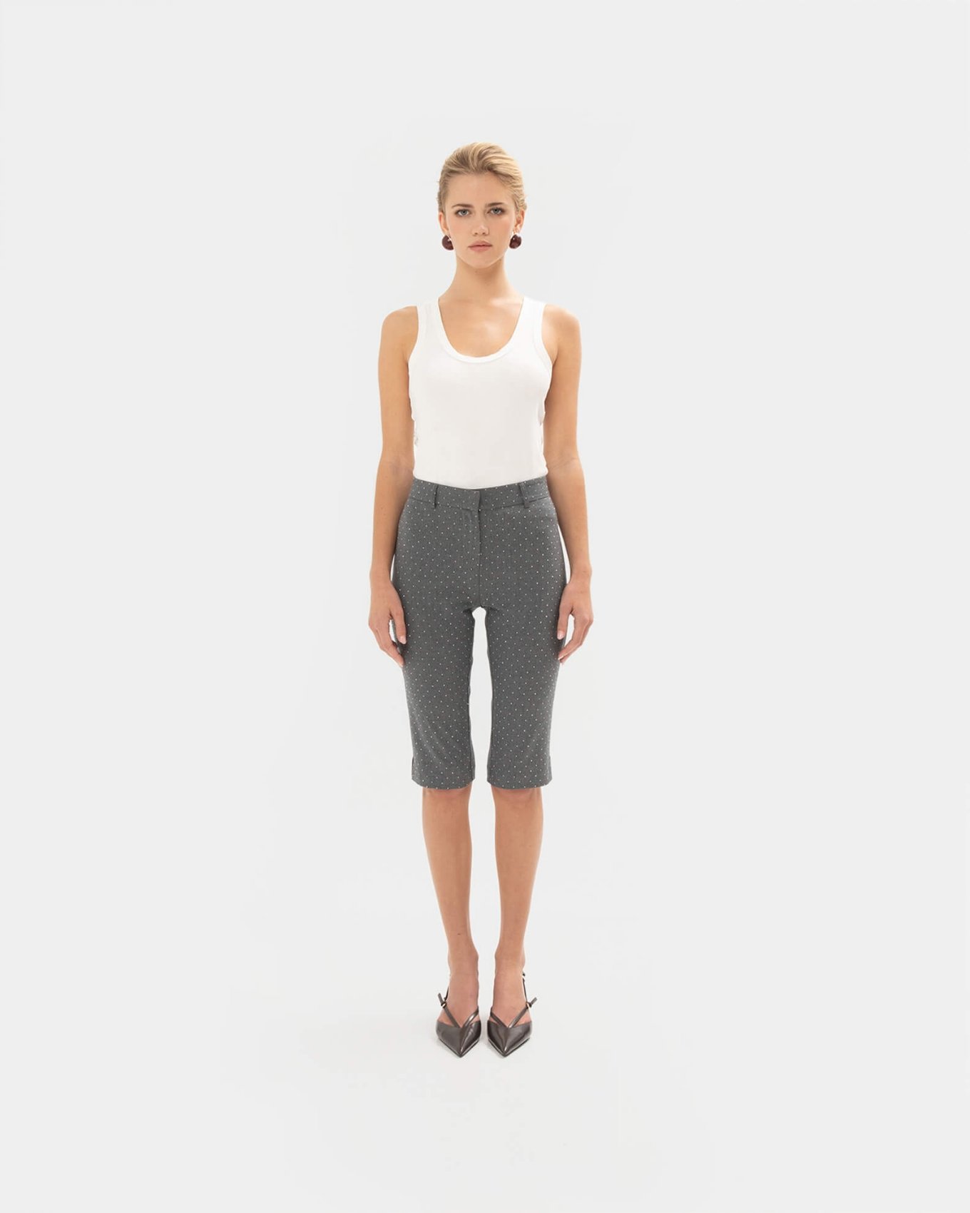 Picture of GREY SPARKLE CAPRI PANTS