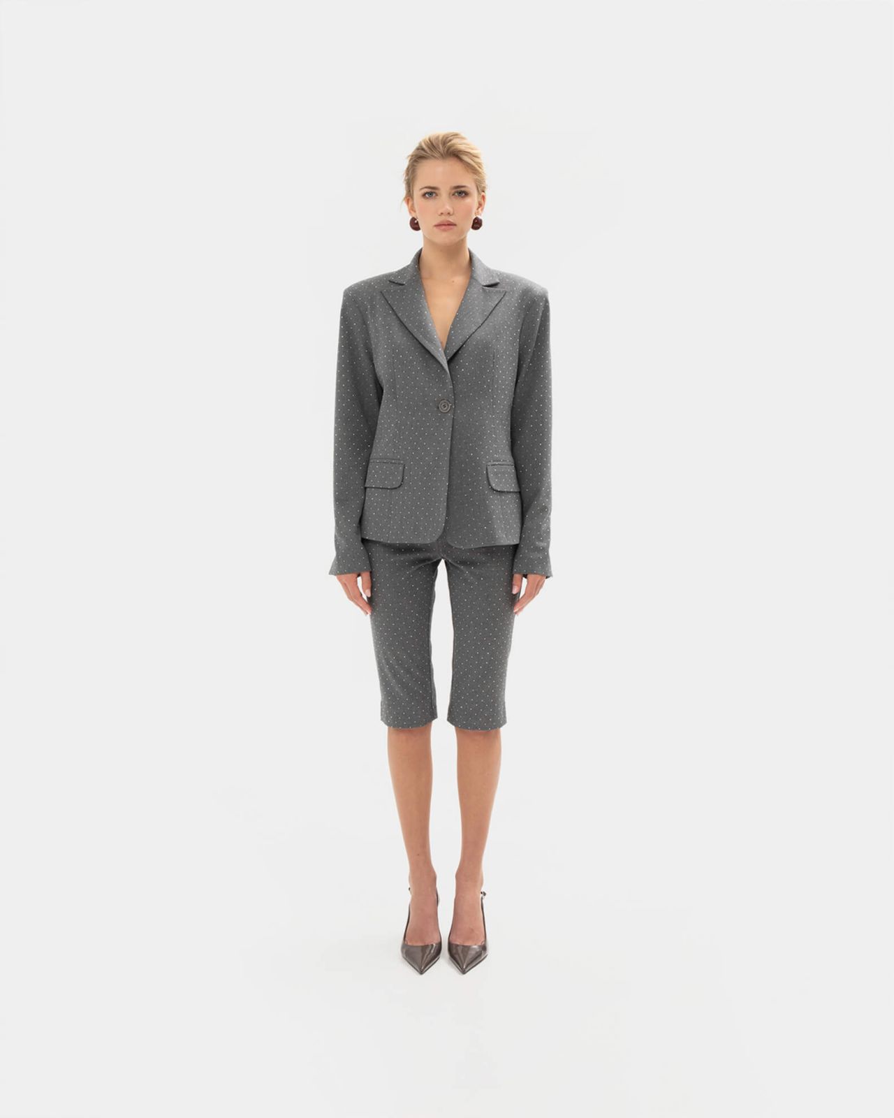 Picture of GREY SPARKLE CAPRI PANTS