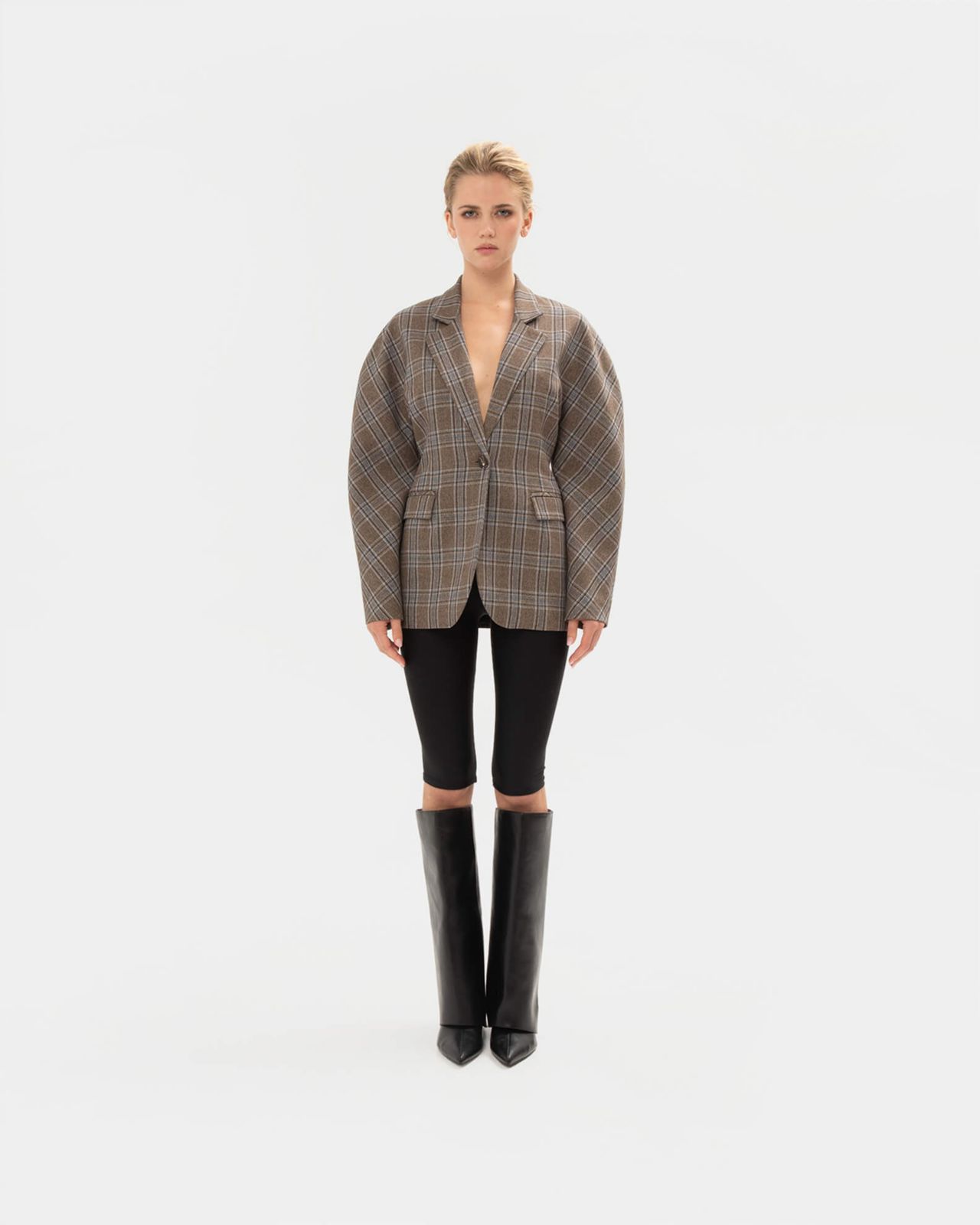Picture of BROWN CHEQUERED BLAZER