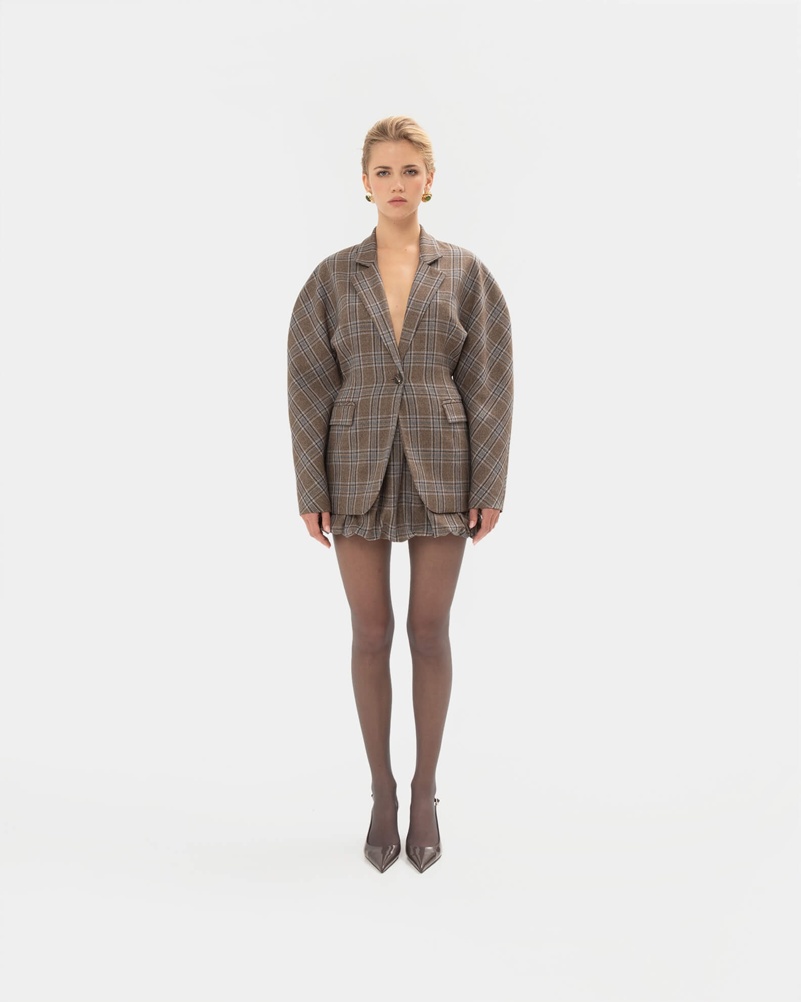 Picture of BROWN CHEQUERED SKIRT