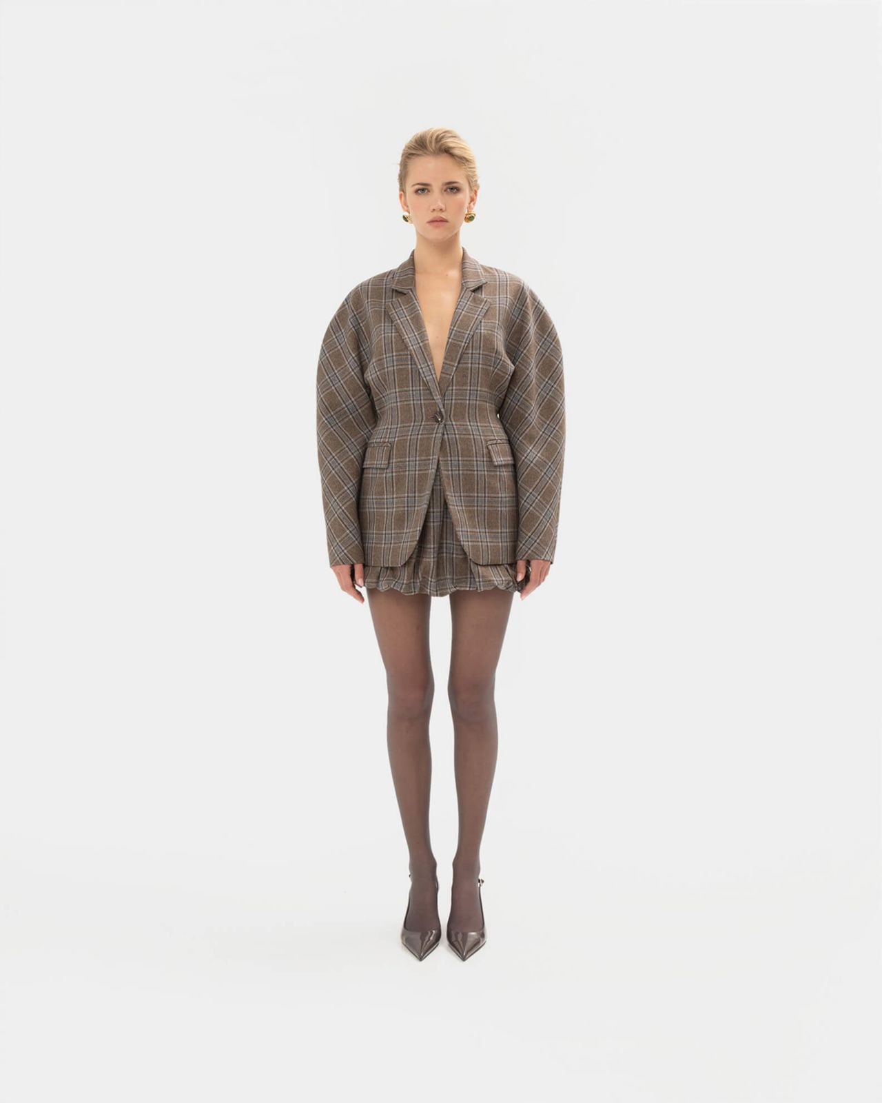 Picture of BROWN CHEQUERED SKIRT