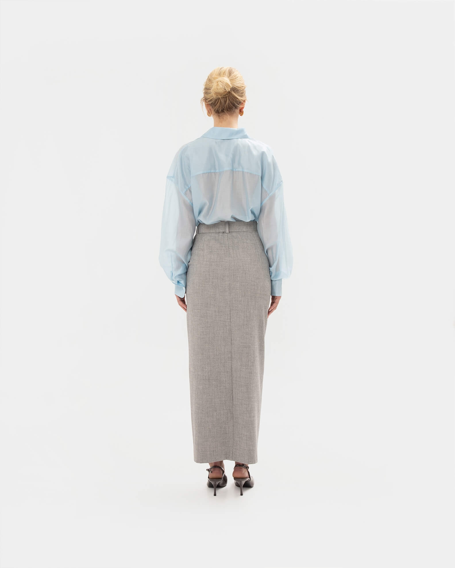 Picture of GREY STRAIGHT-LINE SKIRT