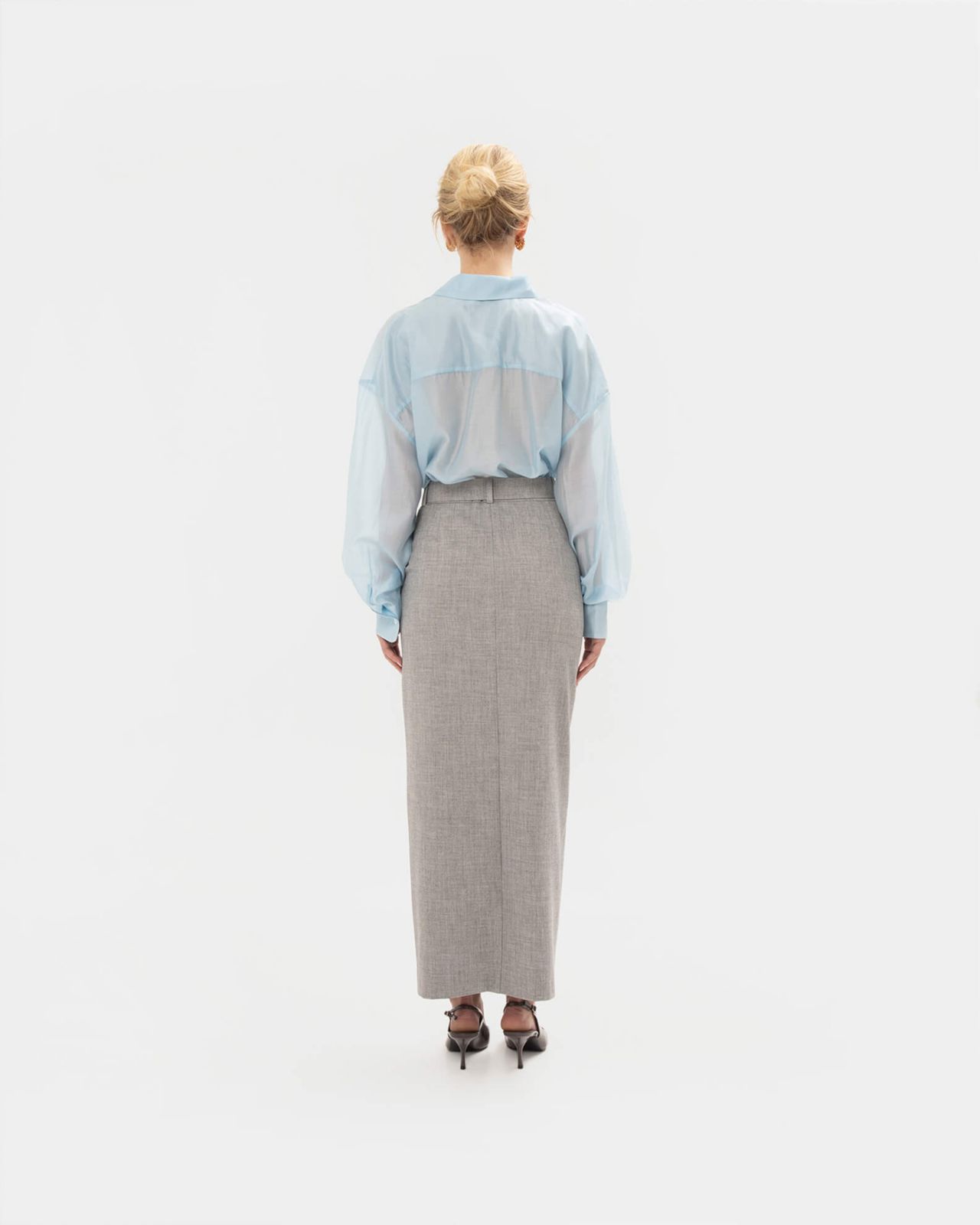 Picture of GREY STRAIGHT-LINE SKIRT