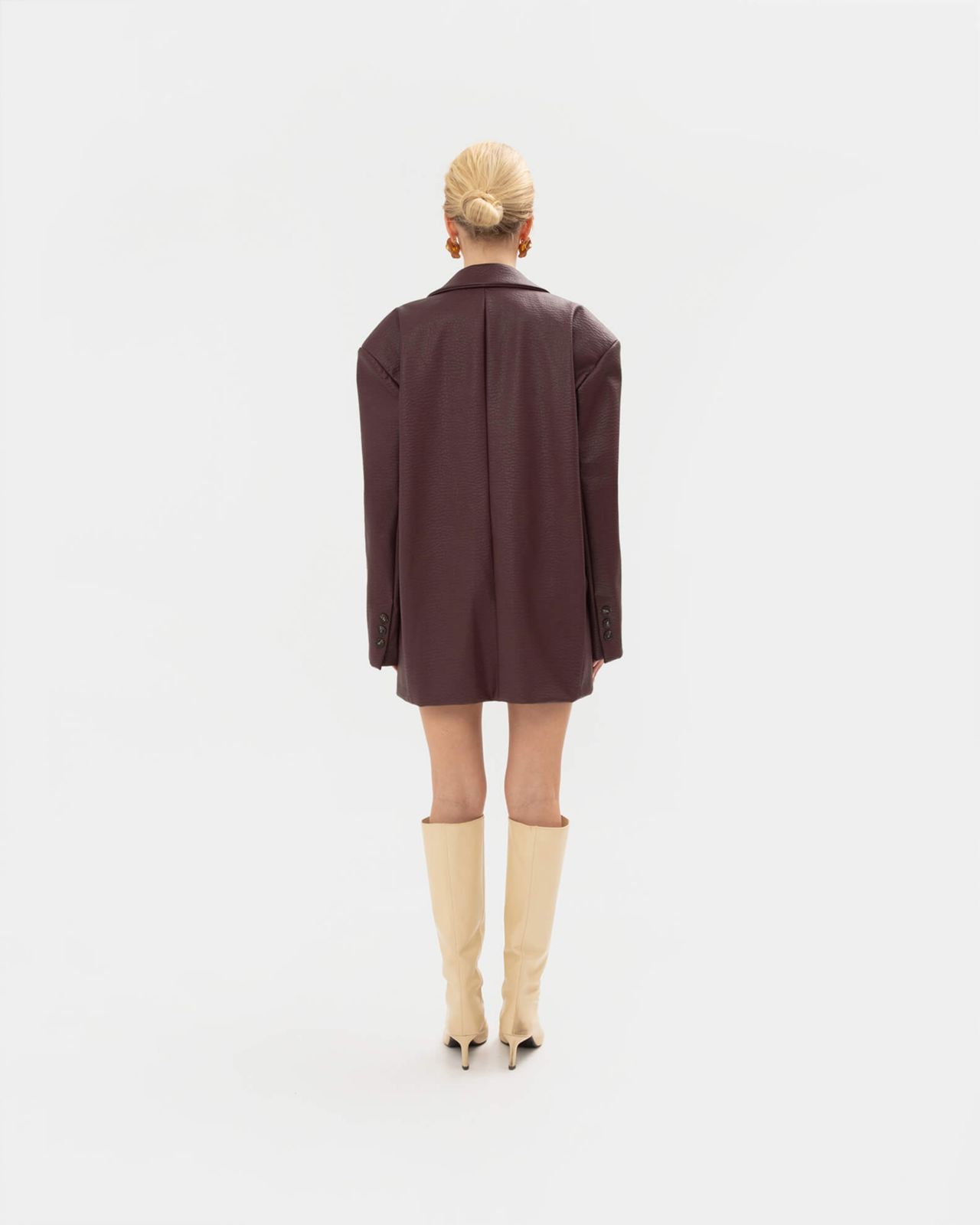 Picture of AMETHYST FAUX LEATHER BLAZER