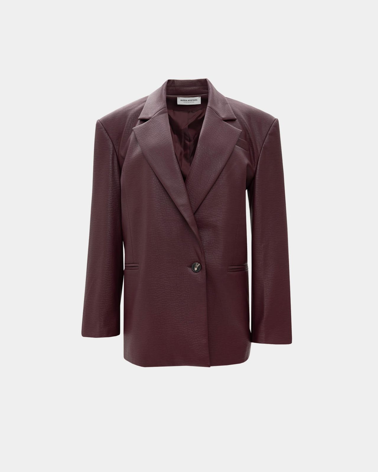 Picture of AMETHYST FAUX LEATHER BLAZER