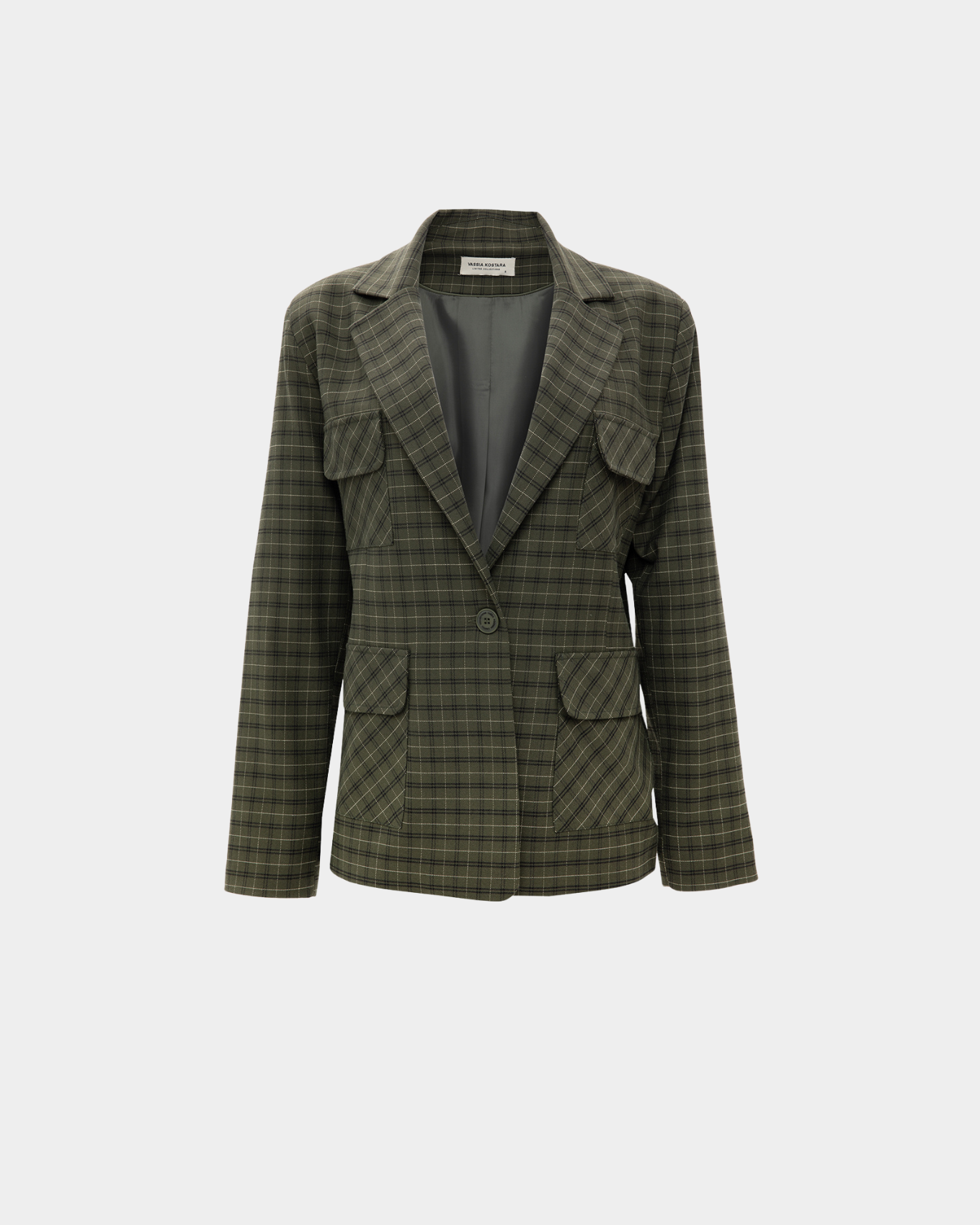 Picture of OLIVE CHEQUERED BLAZER