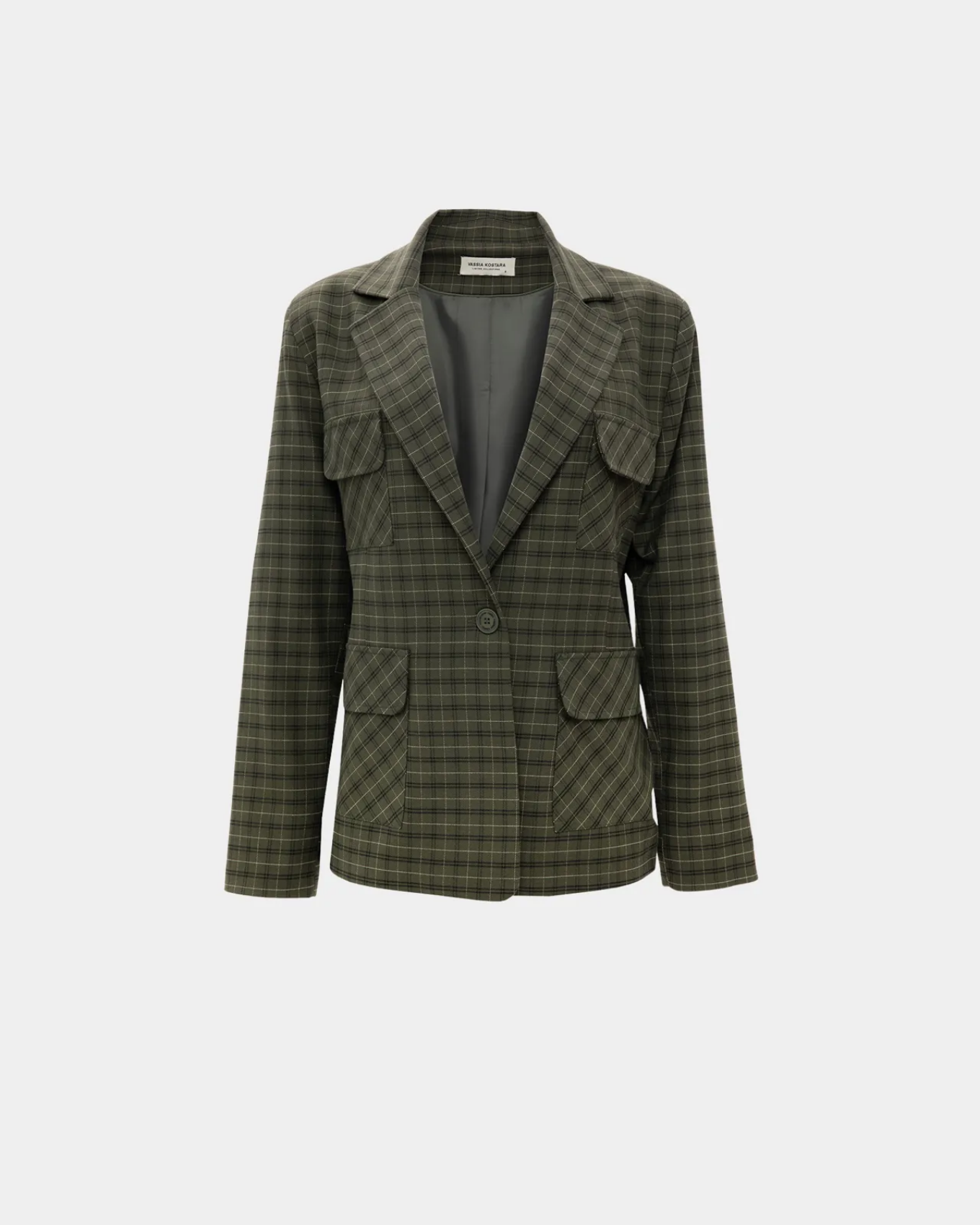 Picture of OLIVE CHEQUERED BLAZER