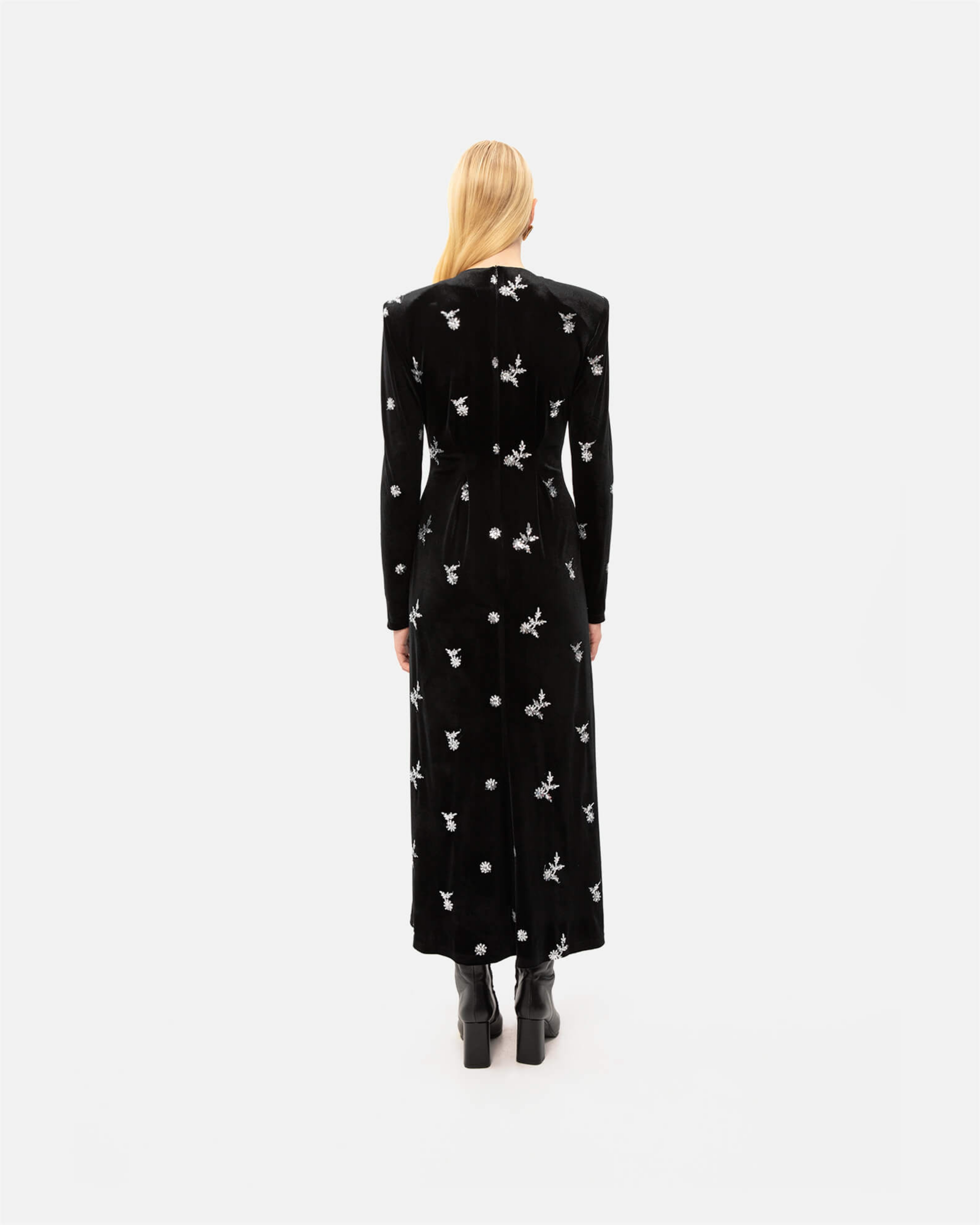Picture of BLACK VELVET MIDI DRESS