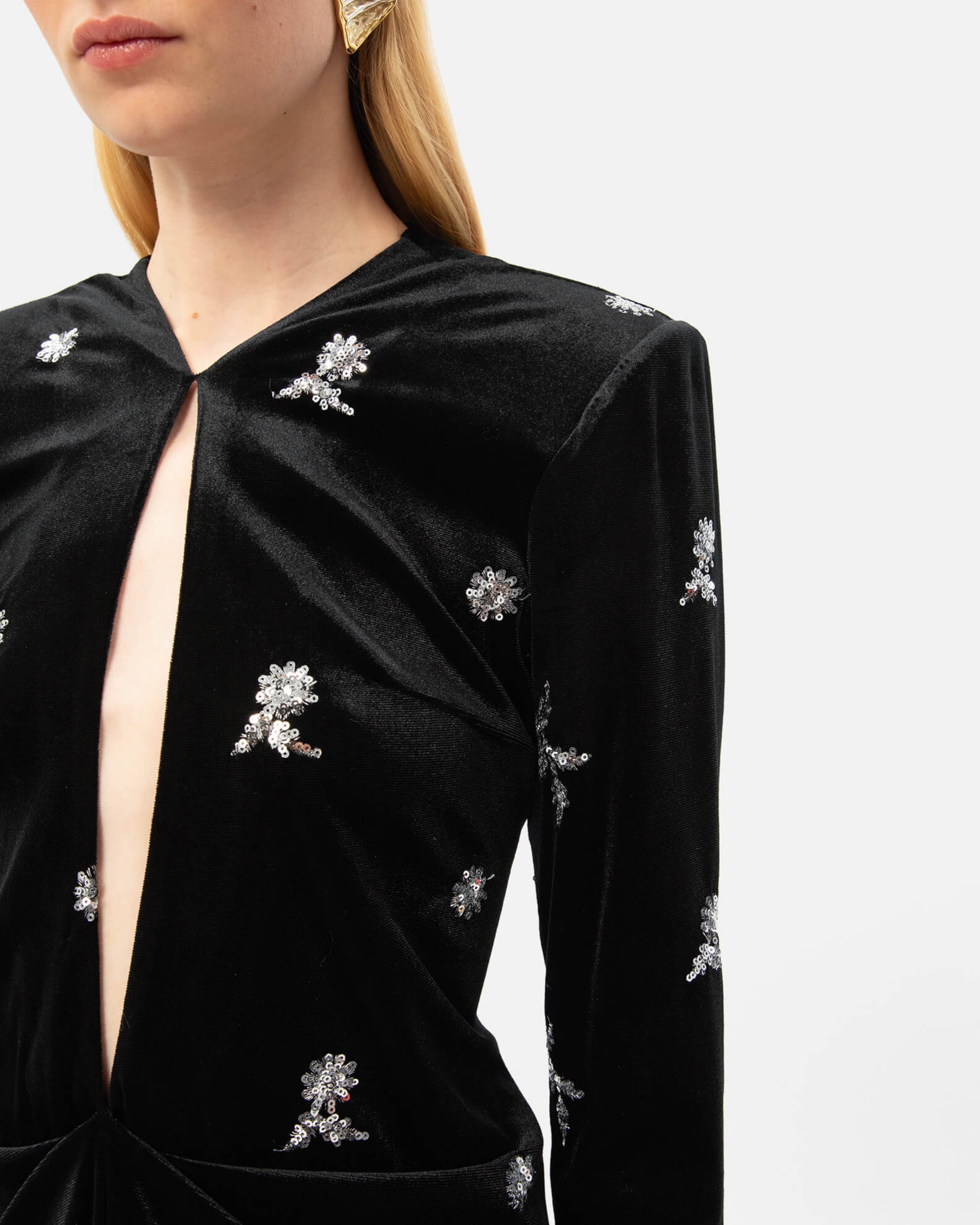 Picture of BLACK VELVET MIDI DRESS