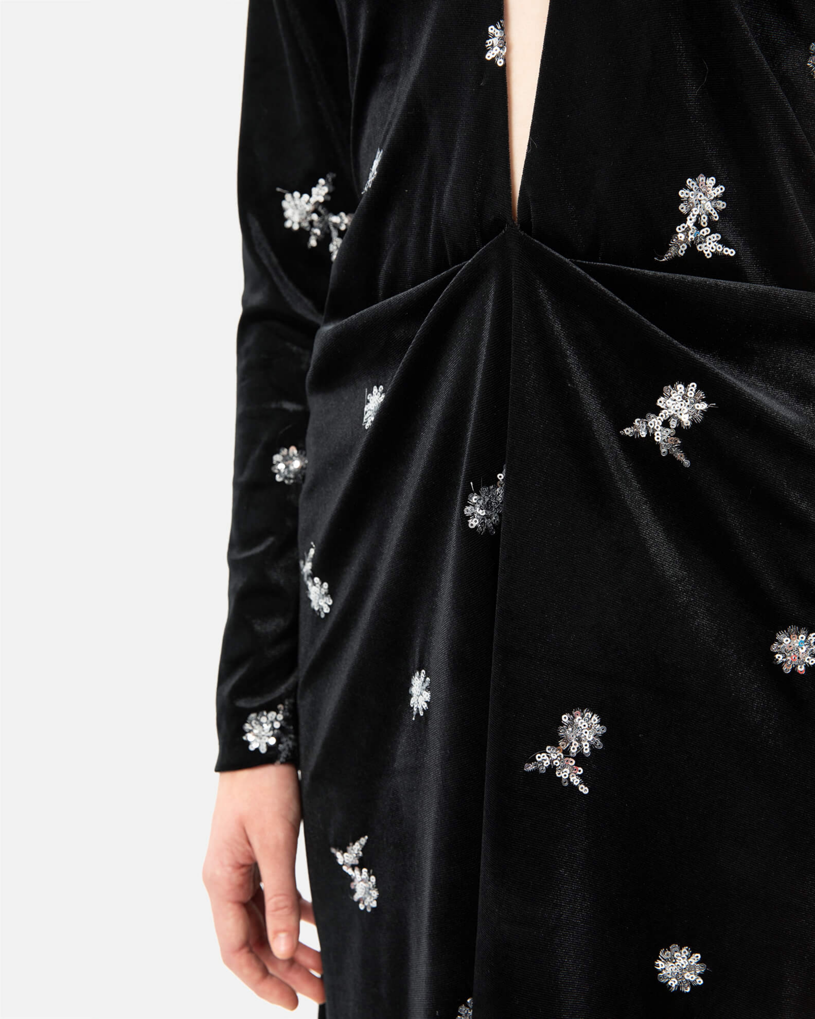 Picture of BLACK VELVET MIDI DRESS