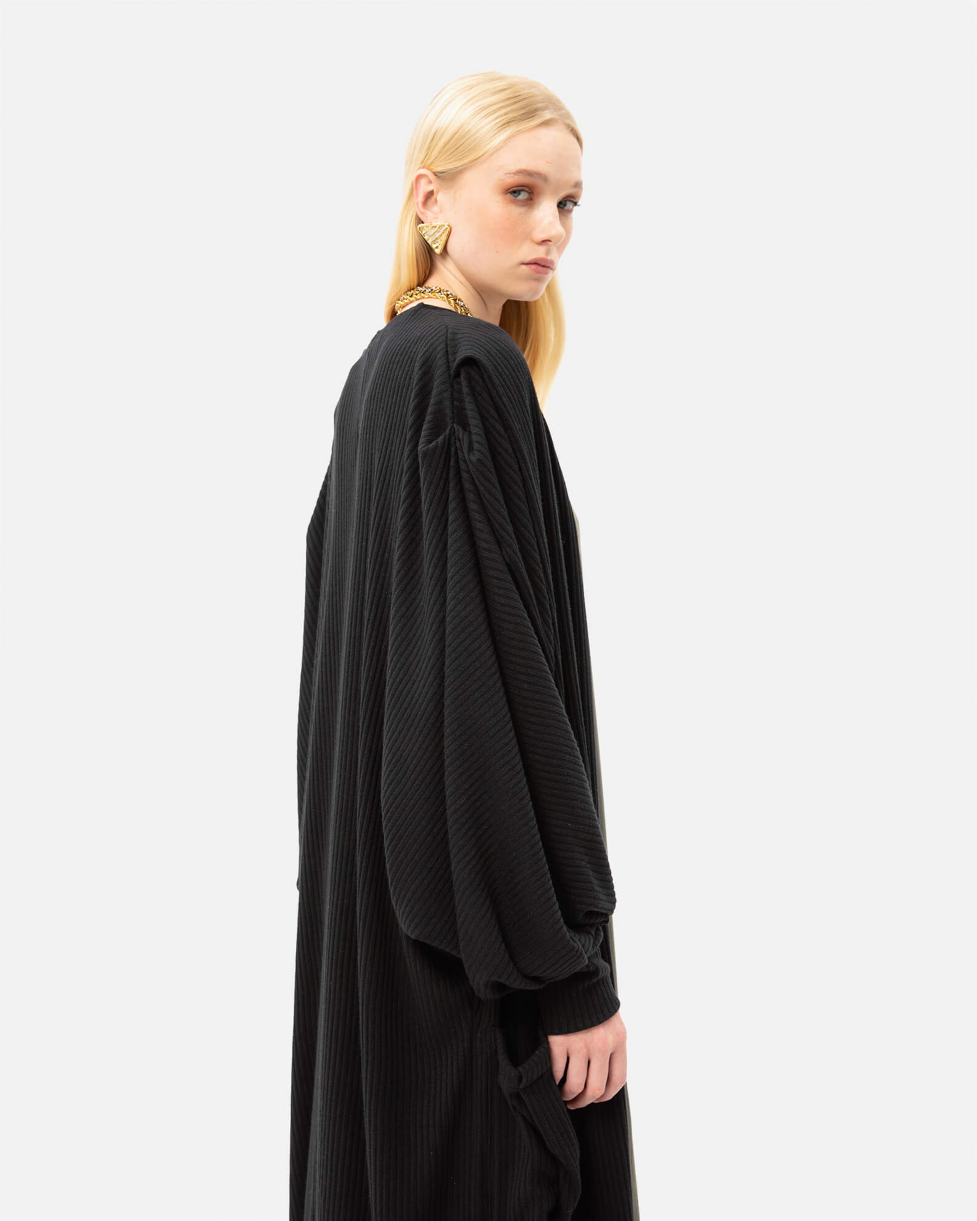 Picture of BLACK KNIT LONG CARDIGAN
