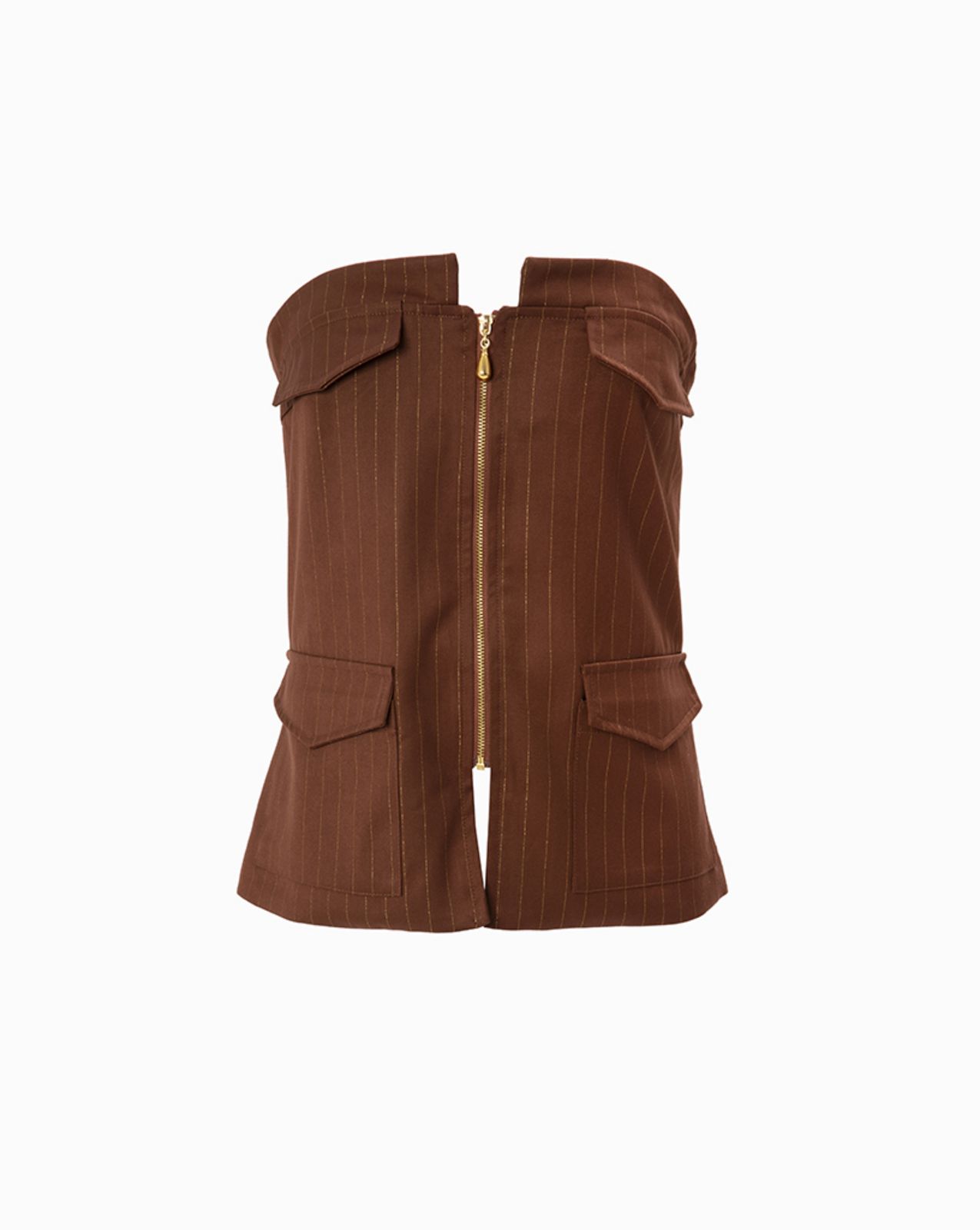 Picture of Medium Brown Gold Zipper Corset