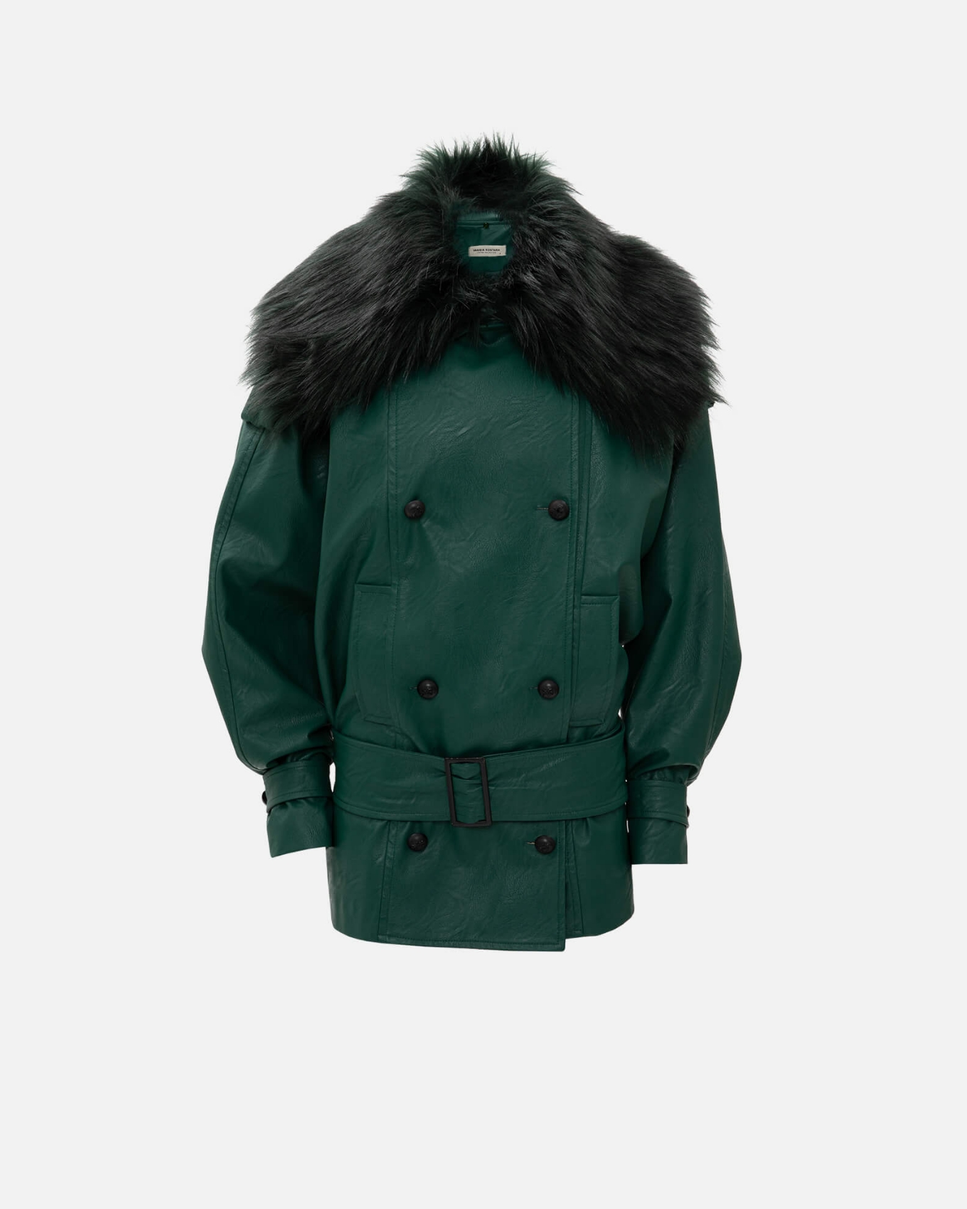 Picture of FOREST GREEN FAUX LEATHER JACKET