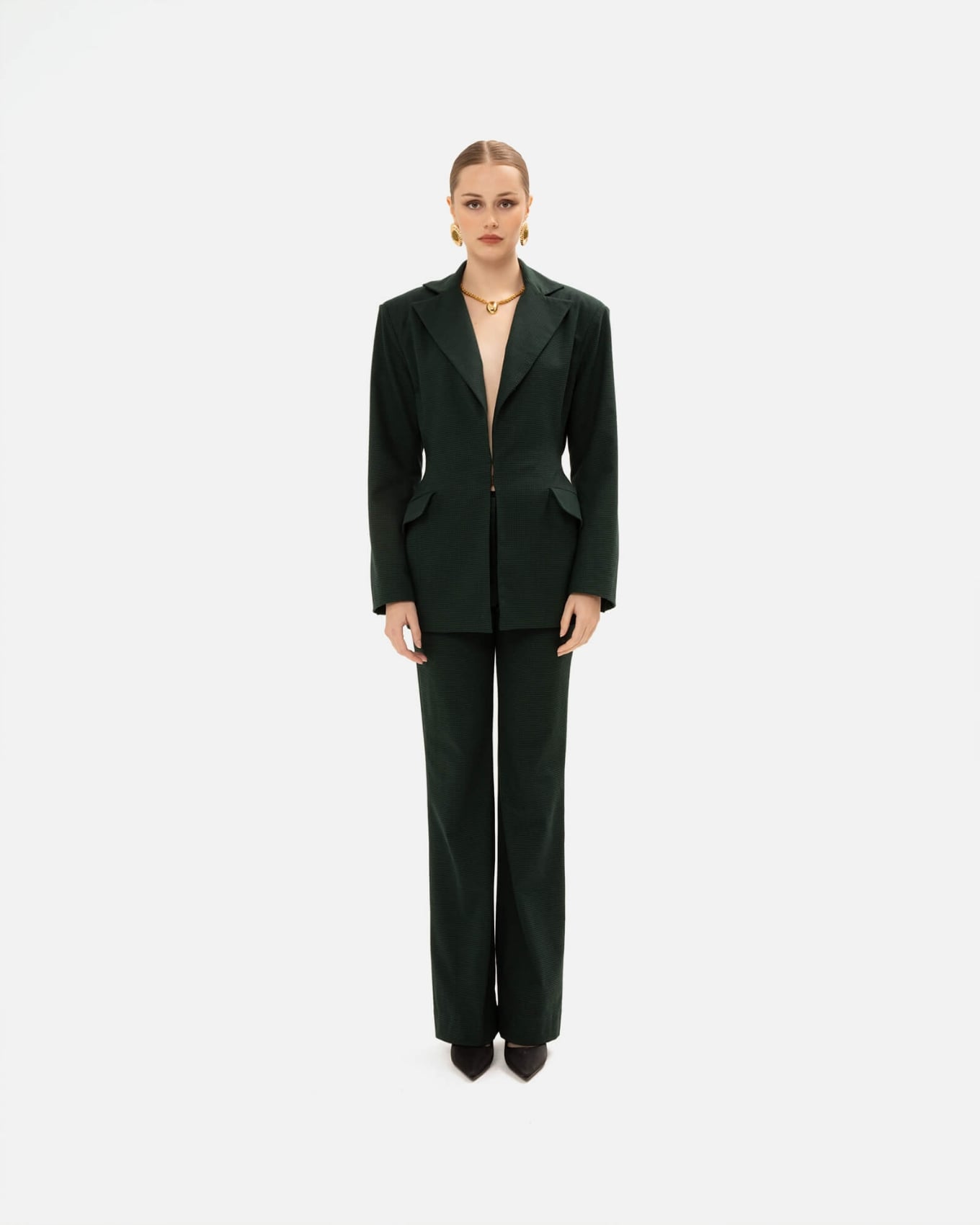 Picture of PINE GREEN CHEQUERED PANTS