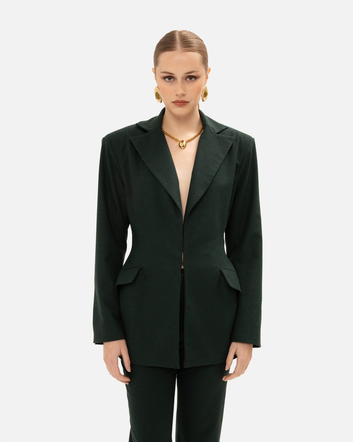 Picture of PINE GREEN CHEQUERED BLAZER