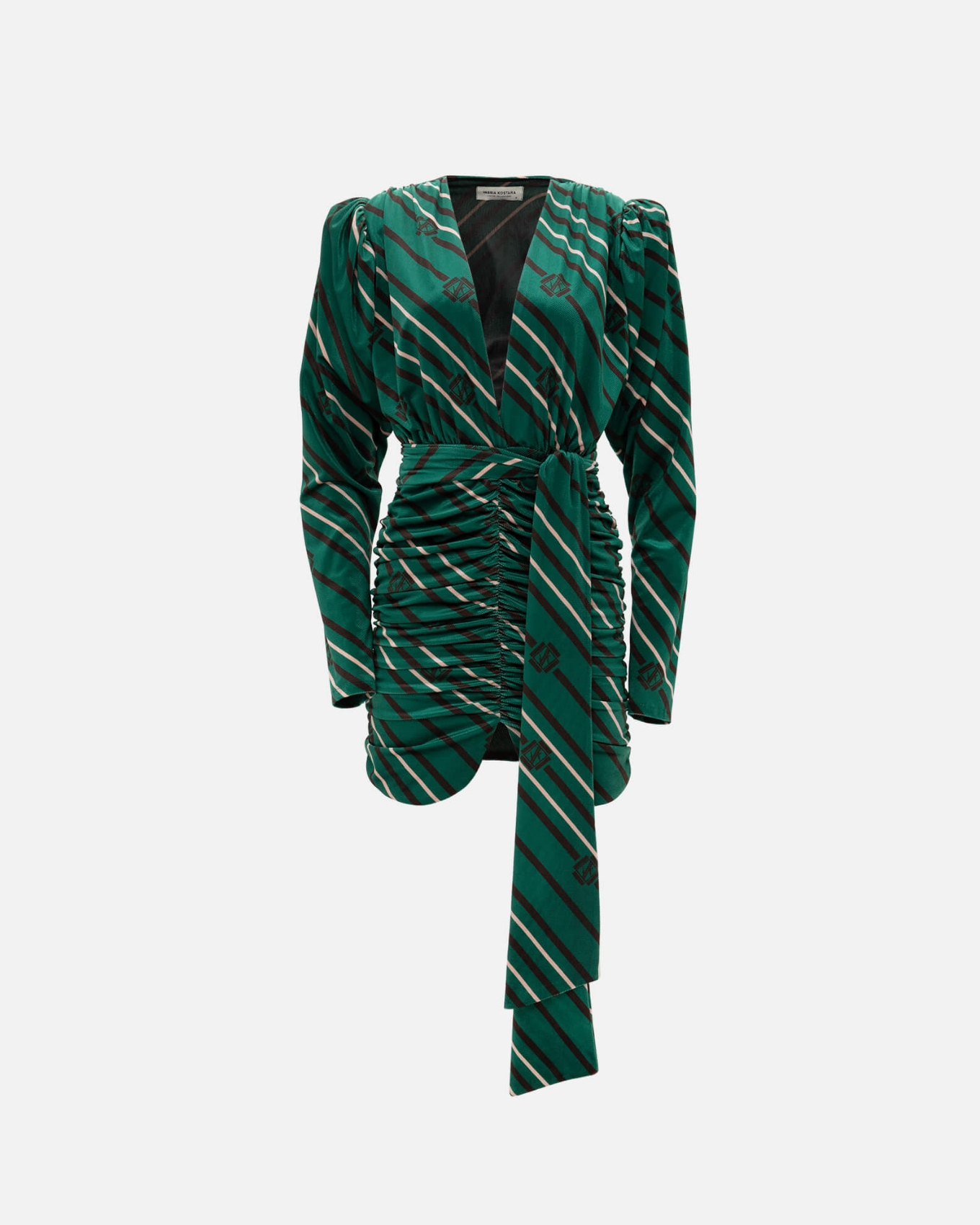 Picture of BLACK & GREEN STRIPED MINI DRESS