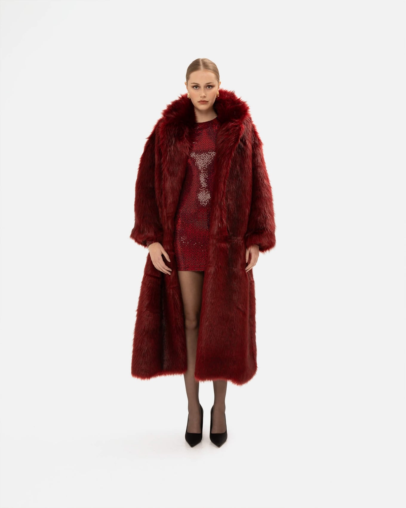 Picture of BURGUNDY FAUX FUR