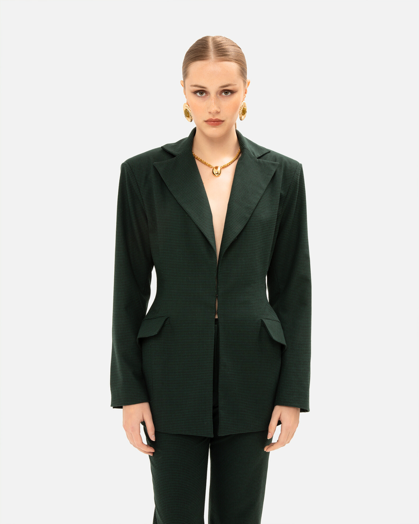 Picture of PINE GREEN CHEQUERED BLAZER