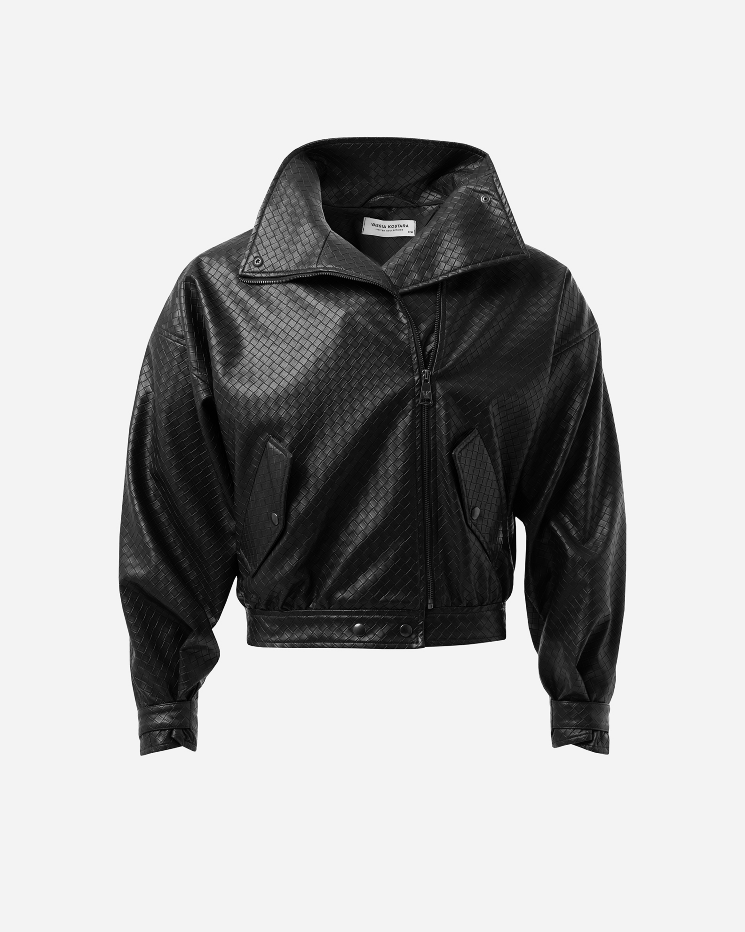 Picture of MEN'S PANAMA WEAVE BLACK BOMBER JACKET