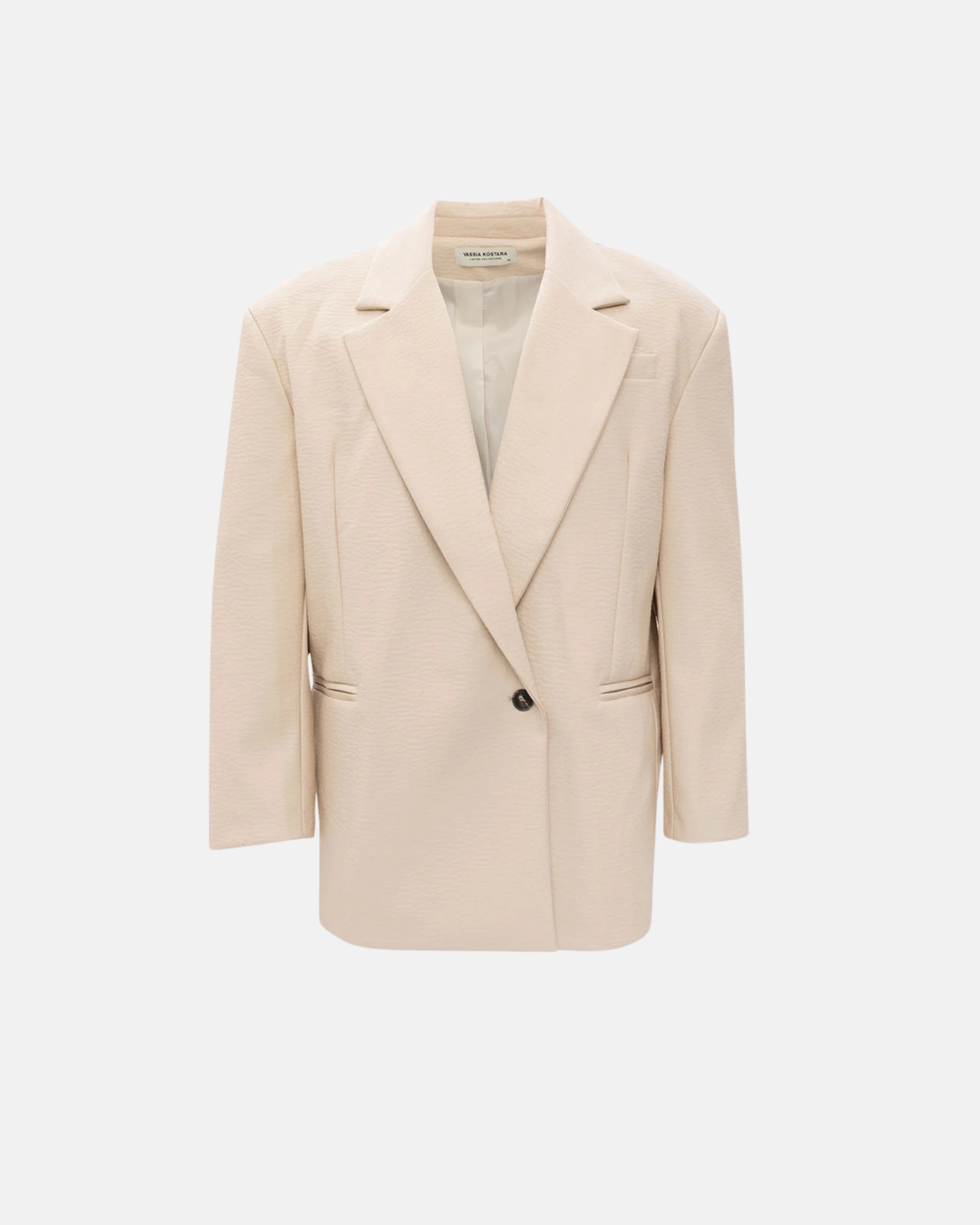 Picture of MEN'S CREME FAUX LEATHER BLAZER