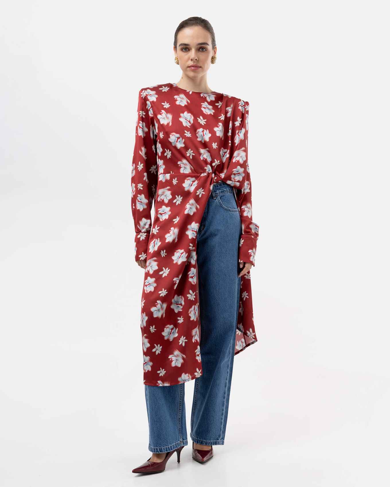 Picture of ABSTRACT FLOWER MIDI DRESS