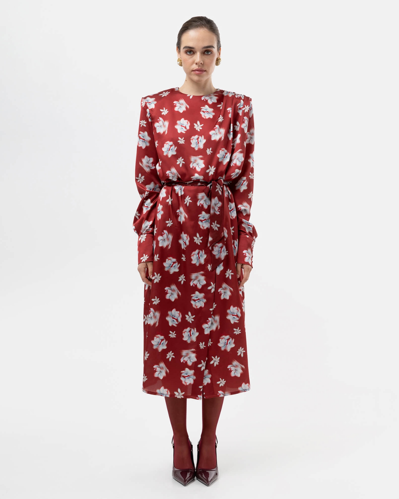 Picture of ABSTRACT FLOWER MIDI DRESS