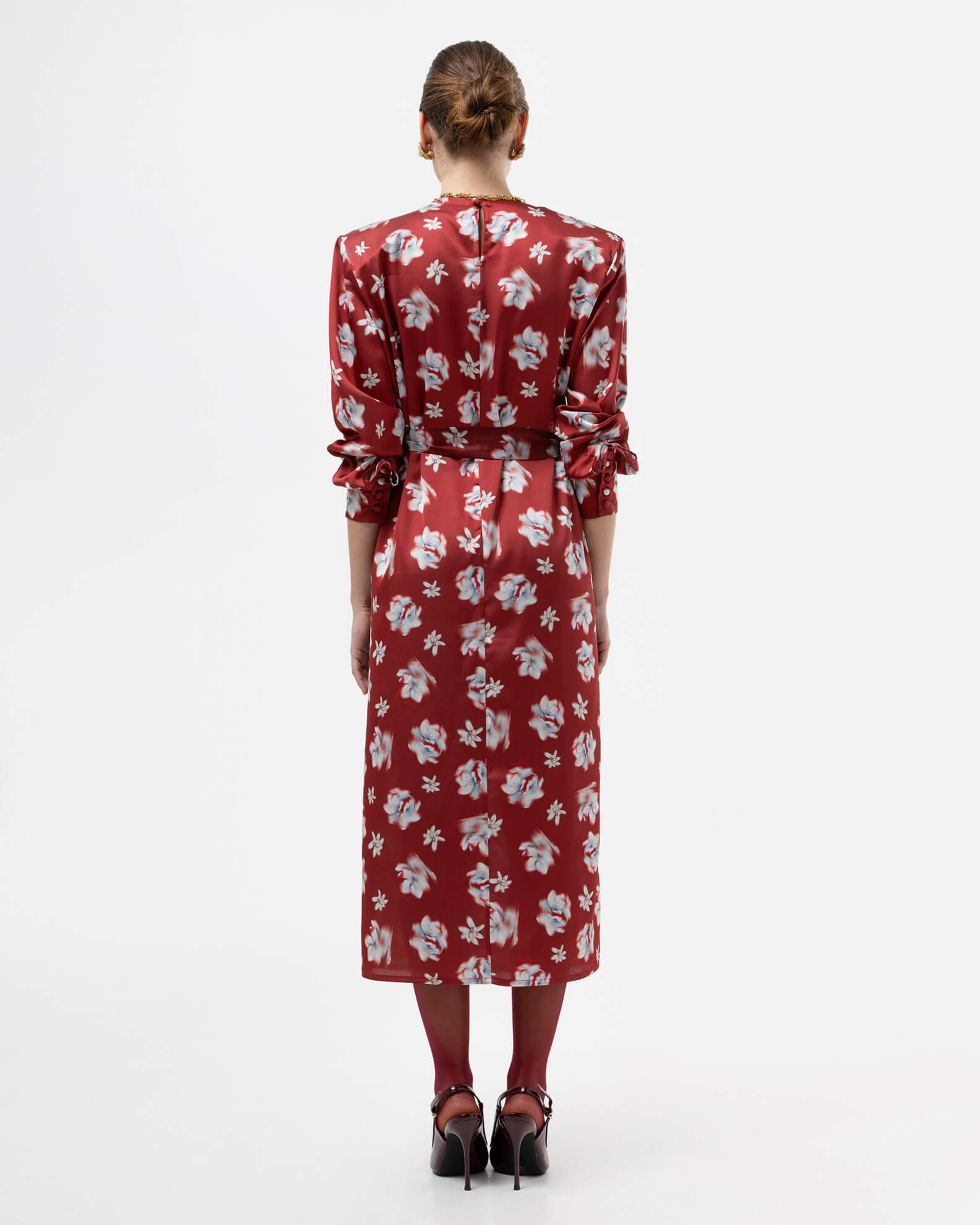 Picture of ABSTRACT FLOWER MIDI DRESS
