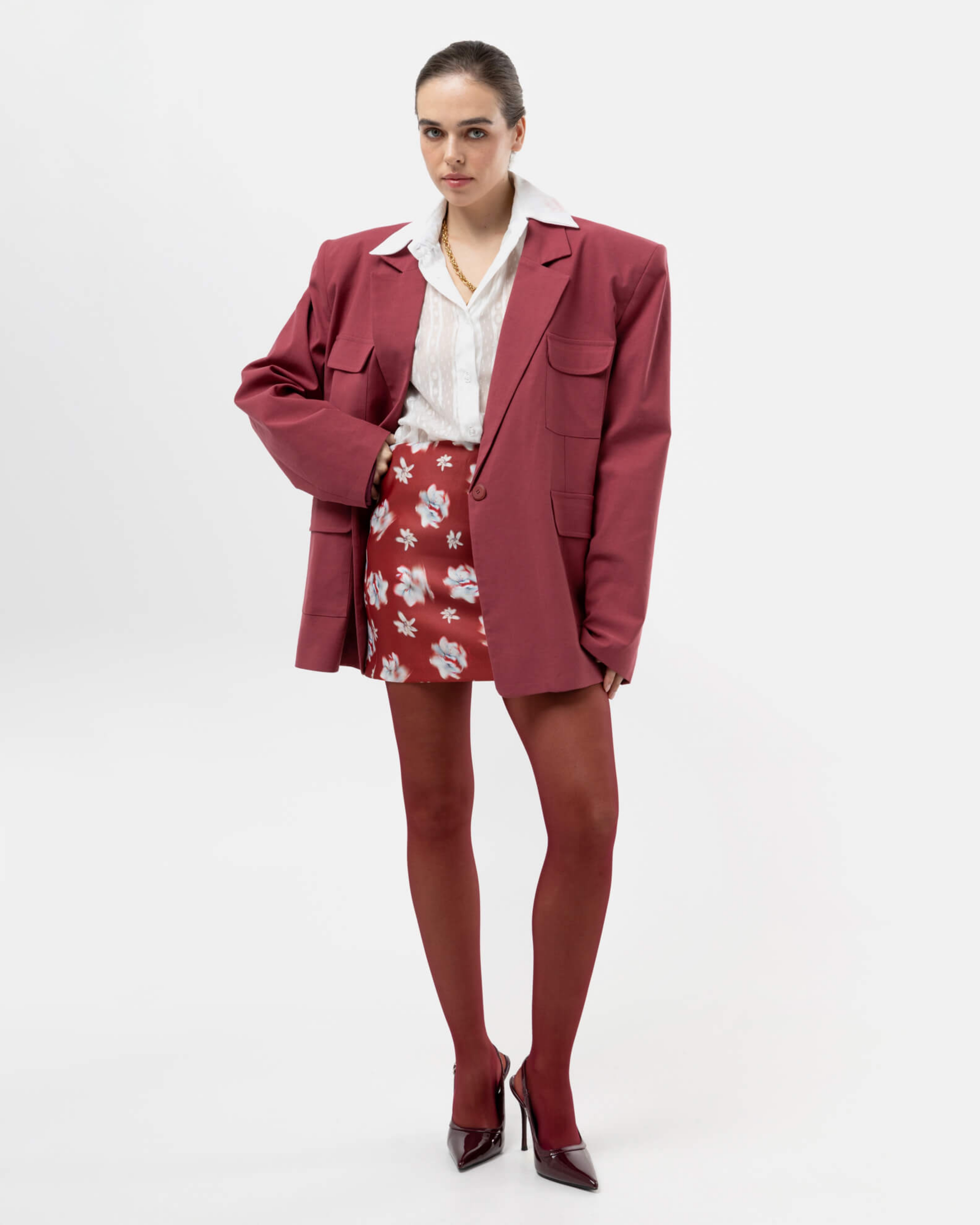 Picture of ABSTRACT FLOWER MINI SKIRT