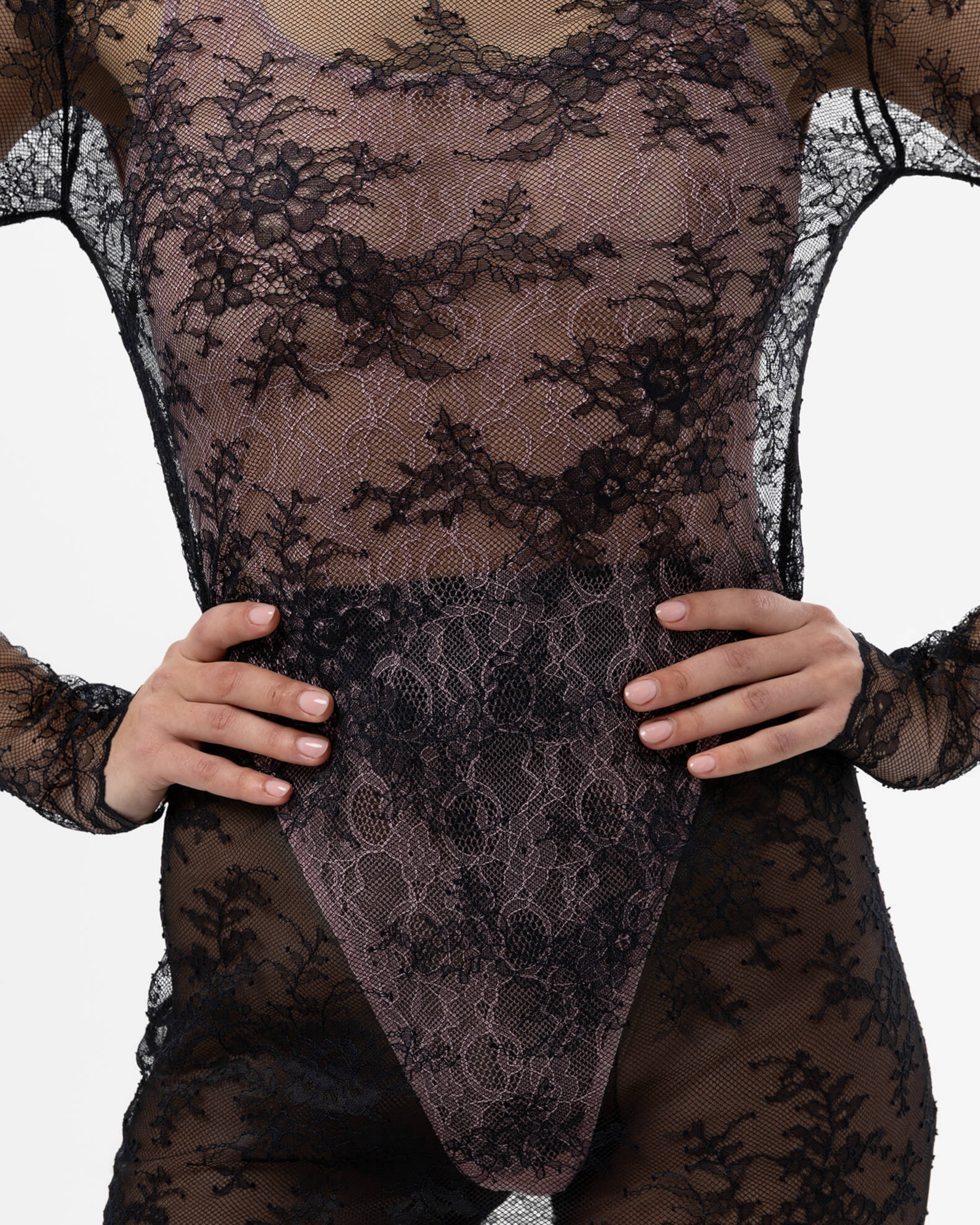 Picture of BLACK LACE MINI DRESS