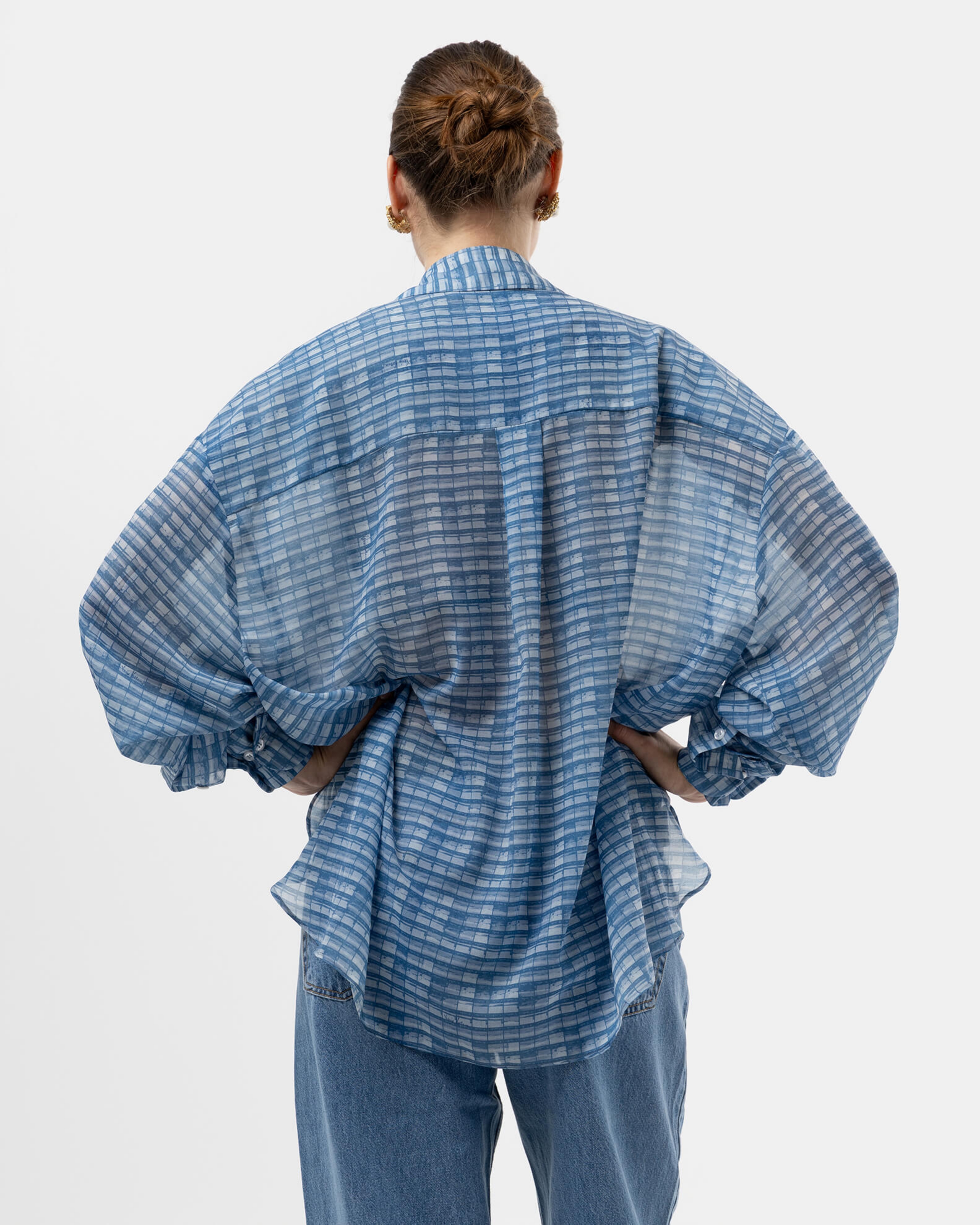 Picture of BLUE OS SHIRT WITH PHOTO-NEGATIVE PRINT