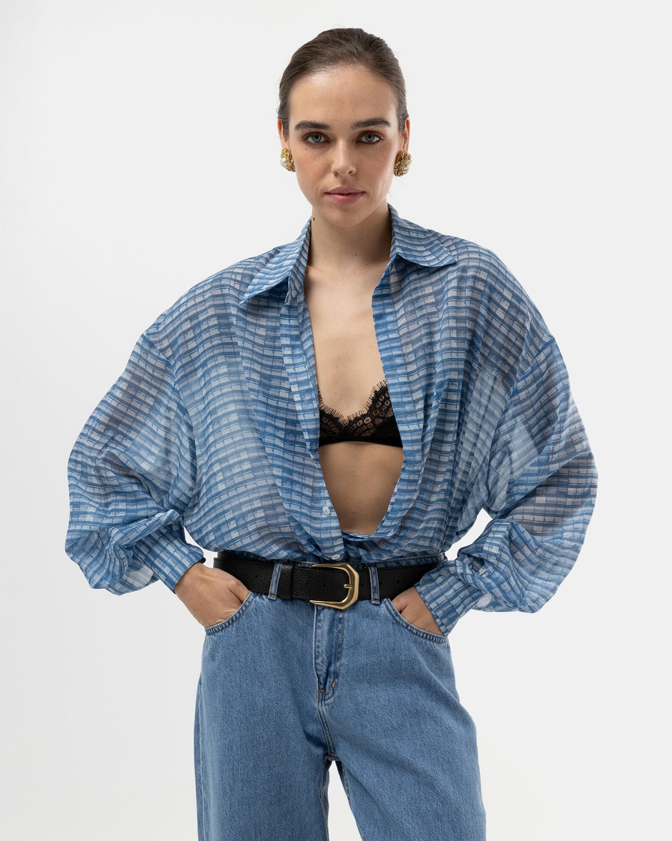 Picture of BLUE OS SHIRT WITH PHOTO-NEGATIVE PRINT