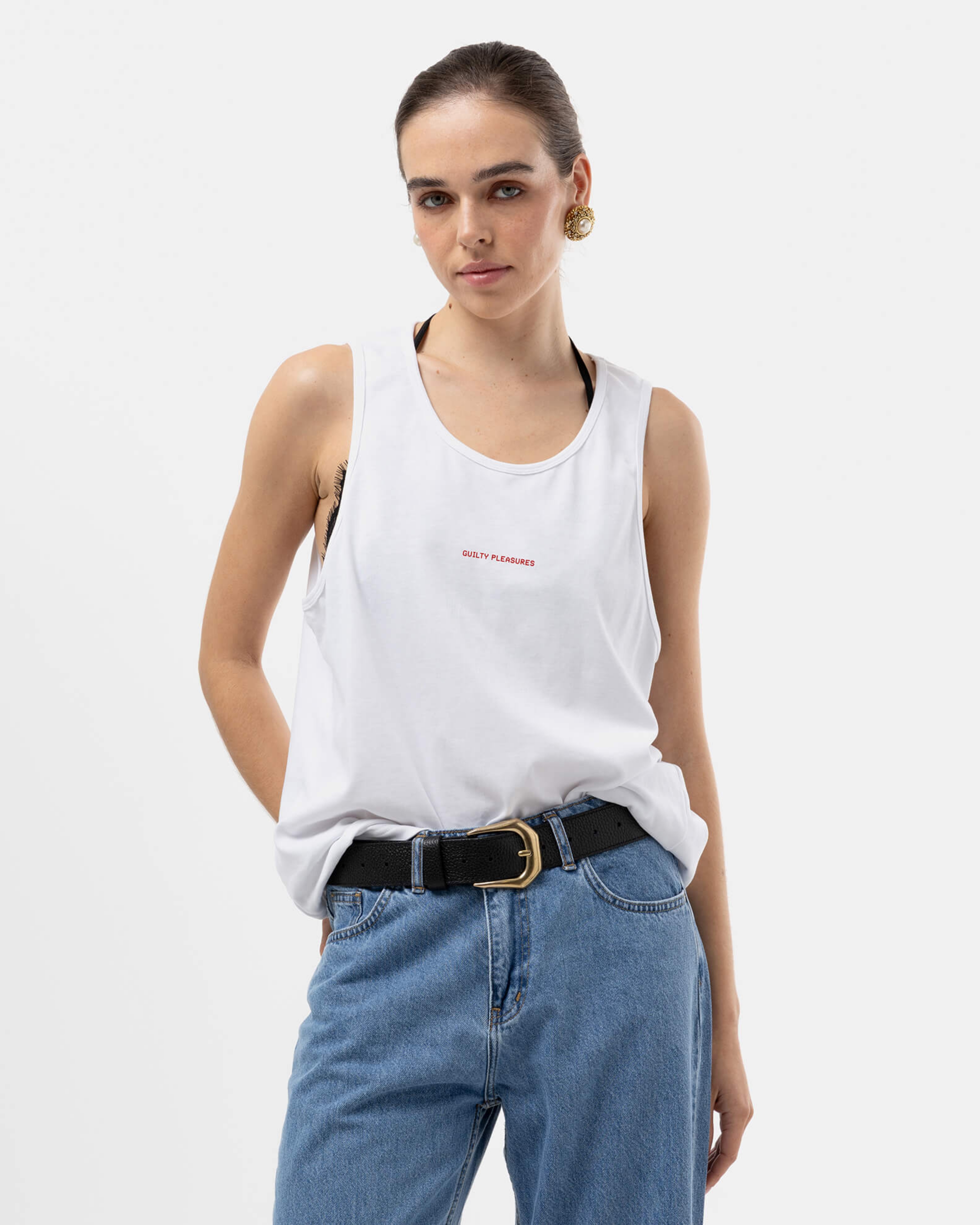 Picture of WHITE LOOSE-FIT TANK TOP