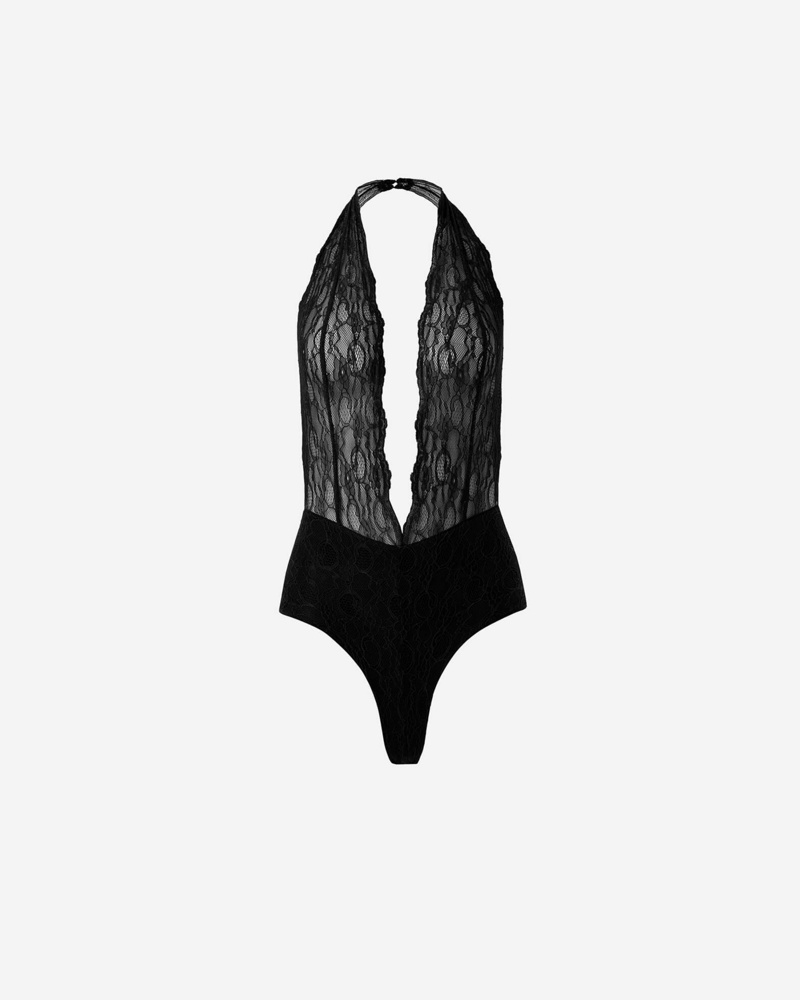 Picture of HALTER-NECK LACE BLACK BODYSUIT
