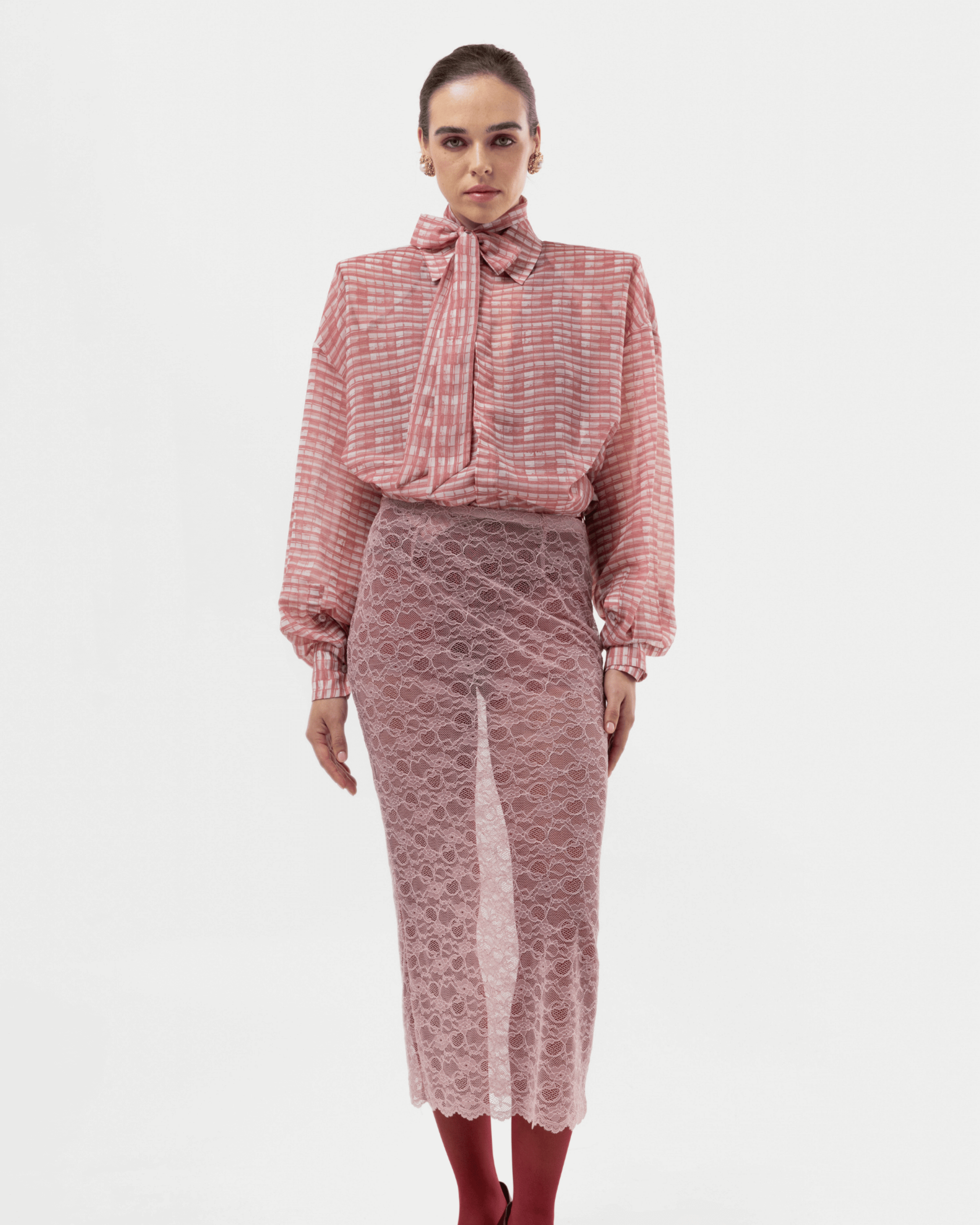 Picture of LACE PINK MIDI SKIRT