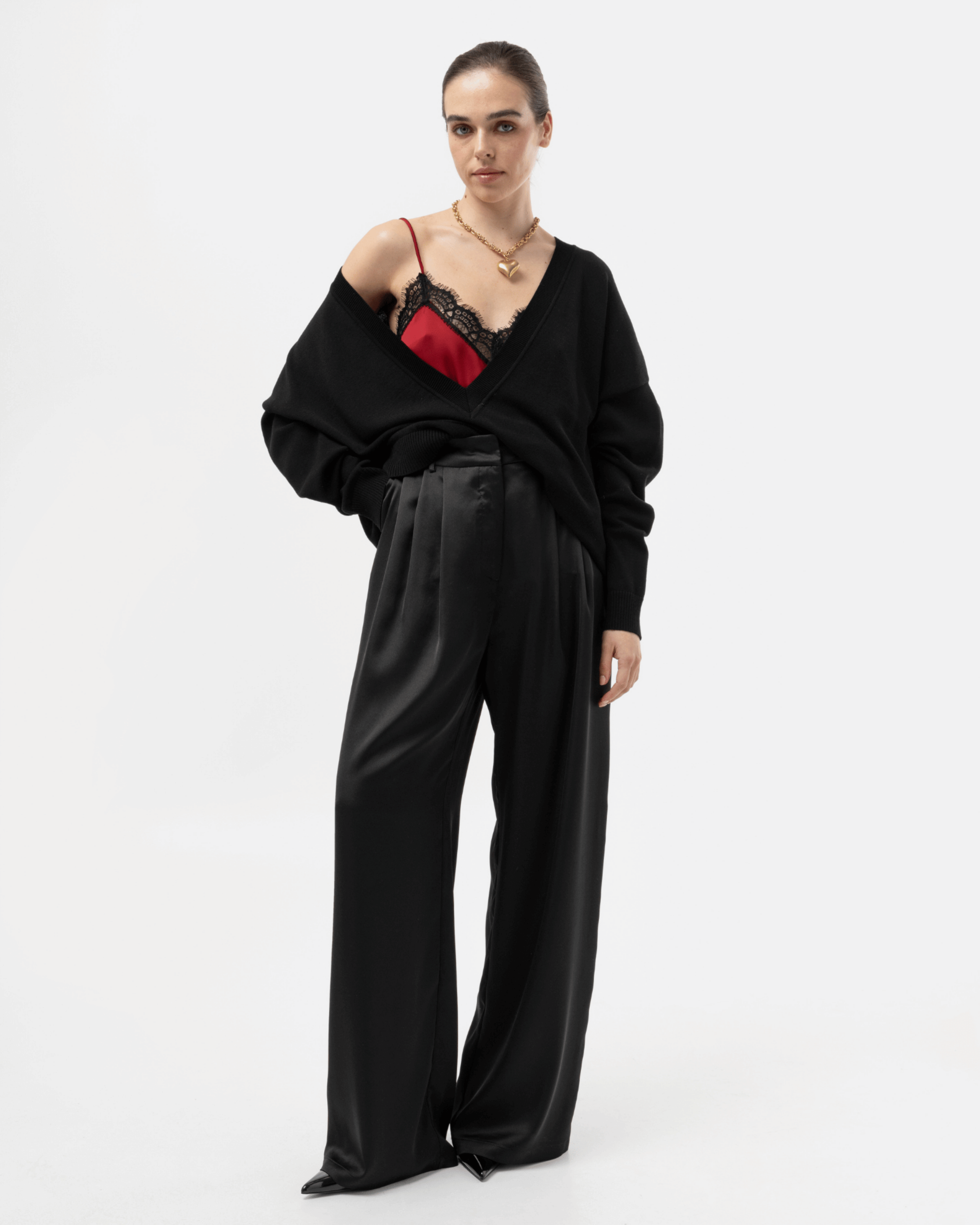 Picture of BLACK SATIN PANTS