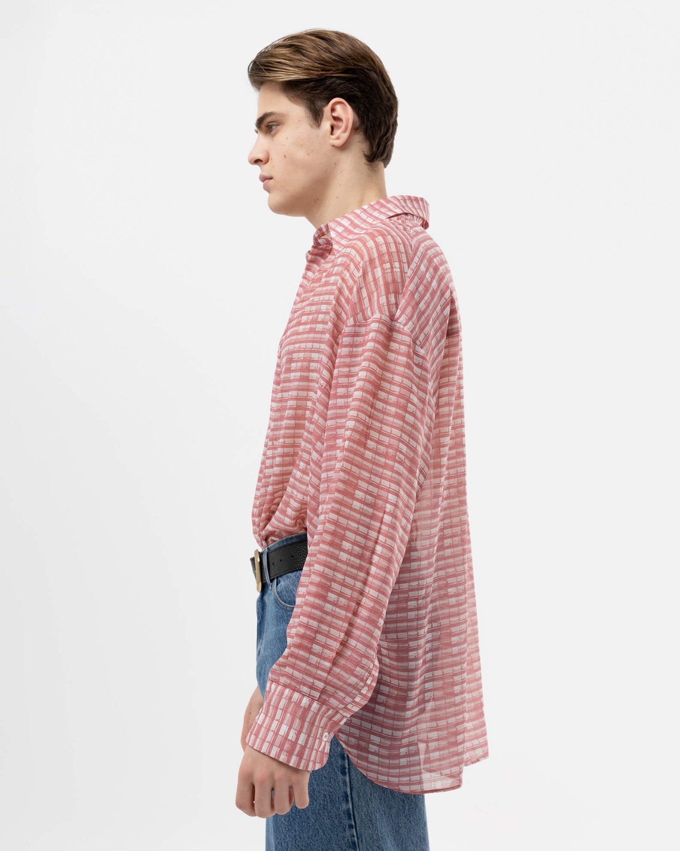 Picture of MEN'S PINK OS SHIRT WITH PHOTO-NEGATIVE PRINT