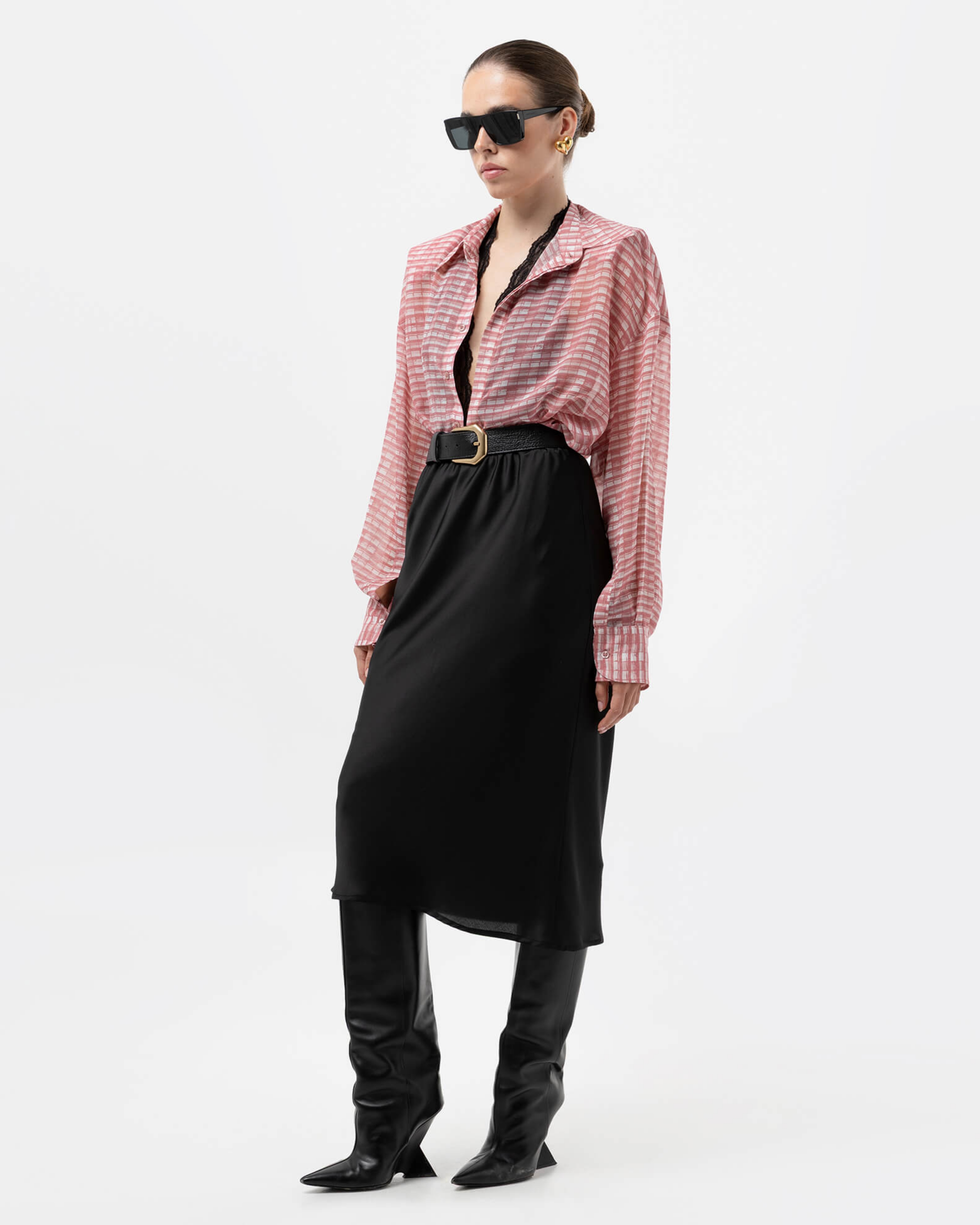 Picture of BLACK LACE MIDI SKIRT