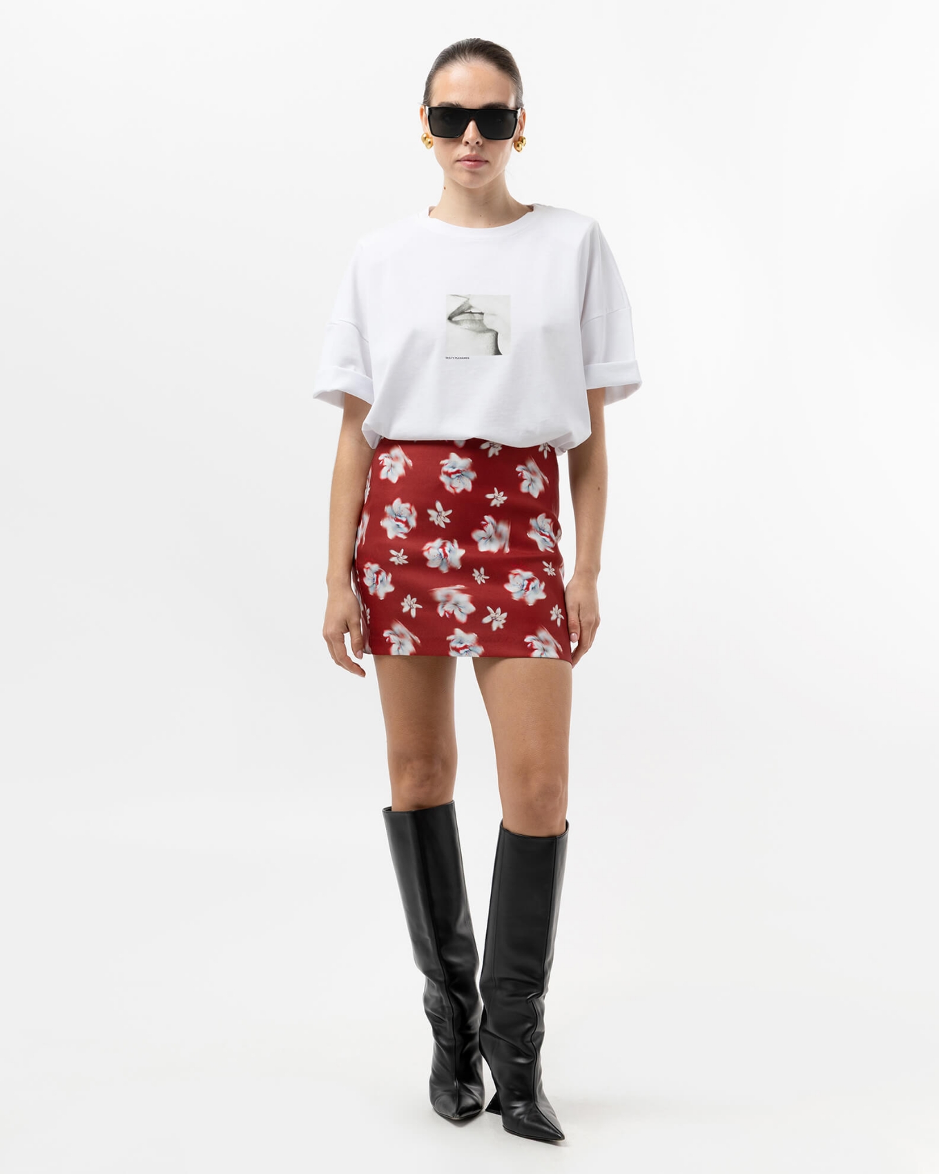 Picture of ABSTRACT FLOWER MINI SKIRT