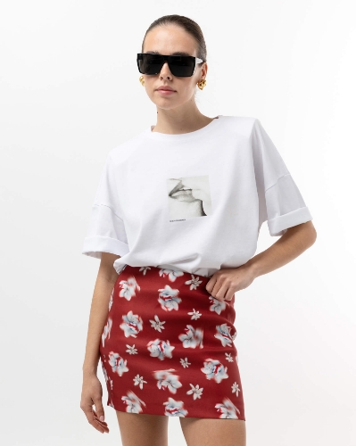 Picture of ABSTRACT FLOWER MINI SKIRT