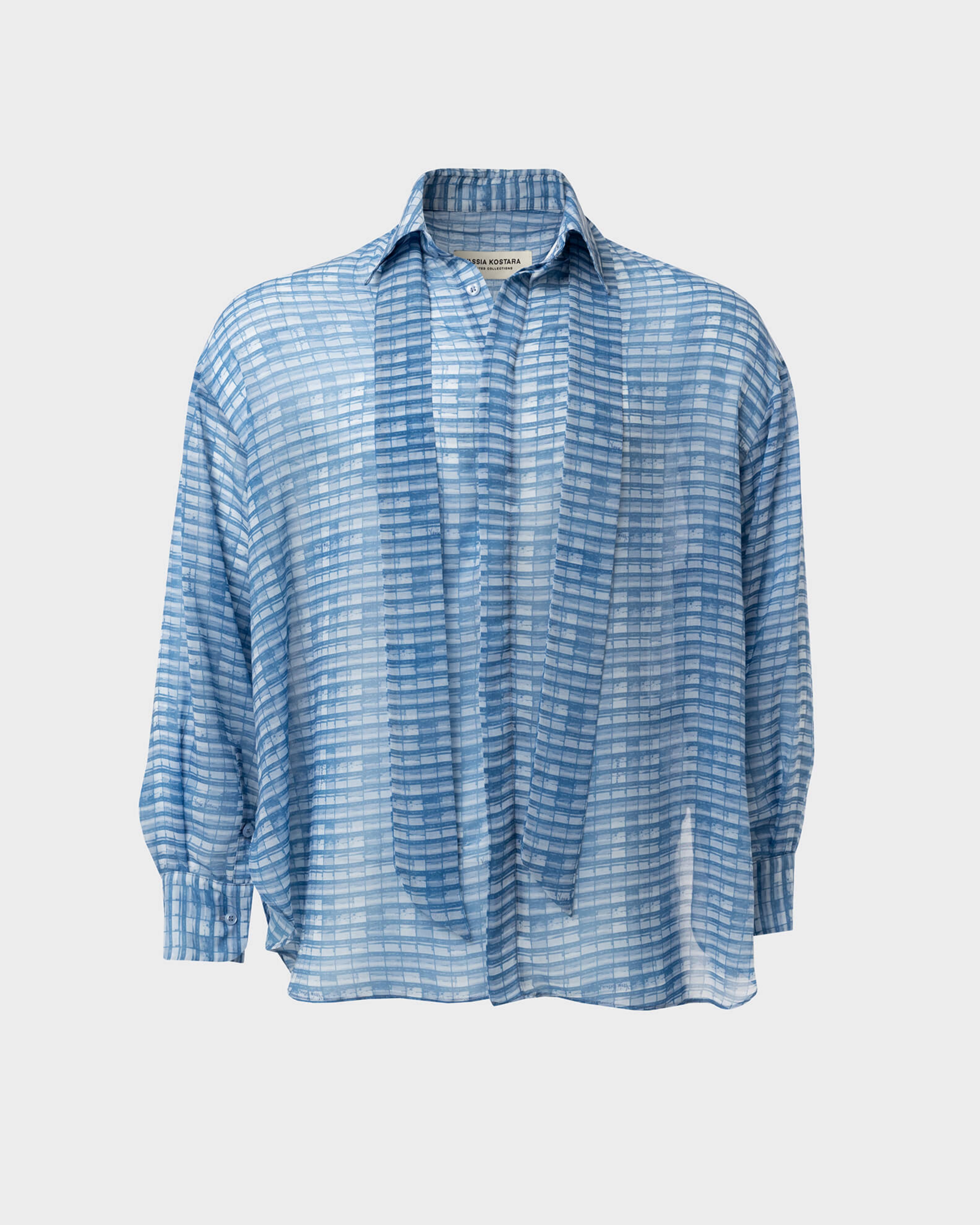 Picture of MEN'S BLUE OS SHIRT WITH PHOTO-NEGATIVE PRINT