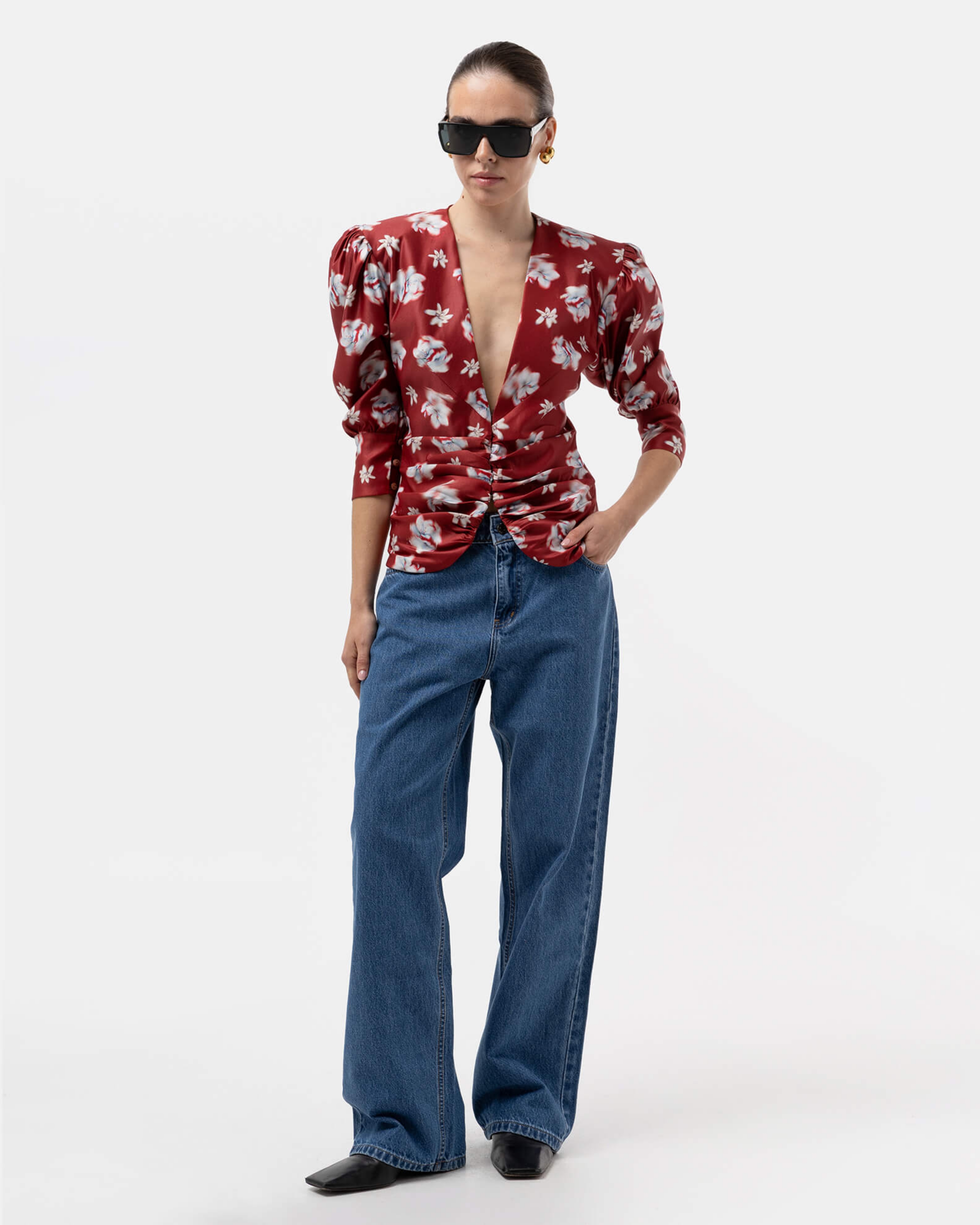 Picture of ABSTRACT FLOWER SLIM-FIT BLAZER