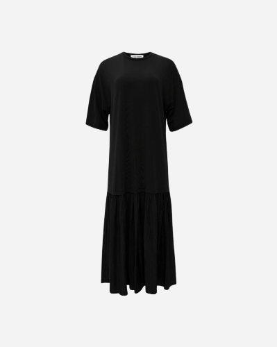 Picture of BLACK PANELLED MIDI DRESS
