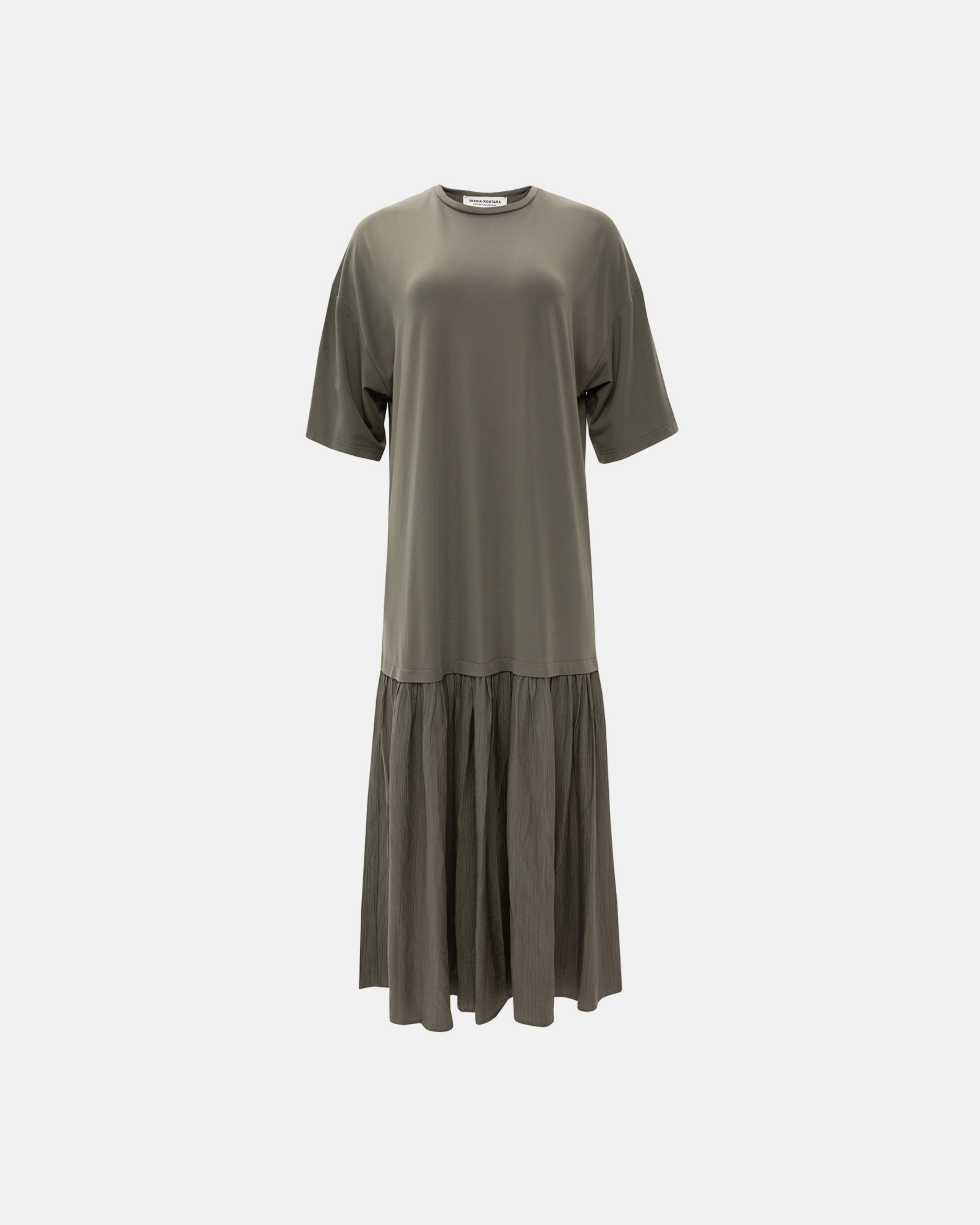 Picture of OLIVE PANELLED MIDI DRESS