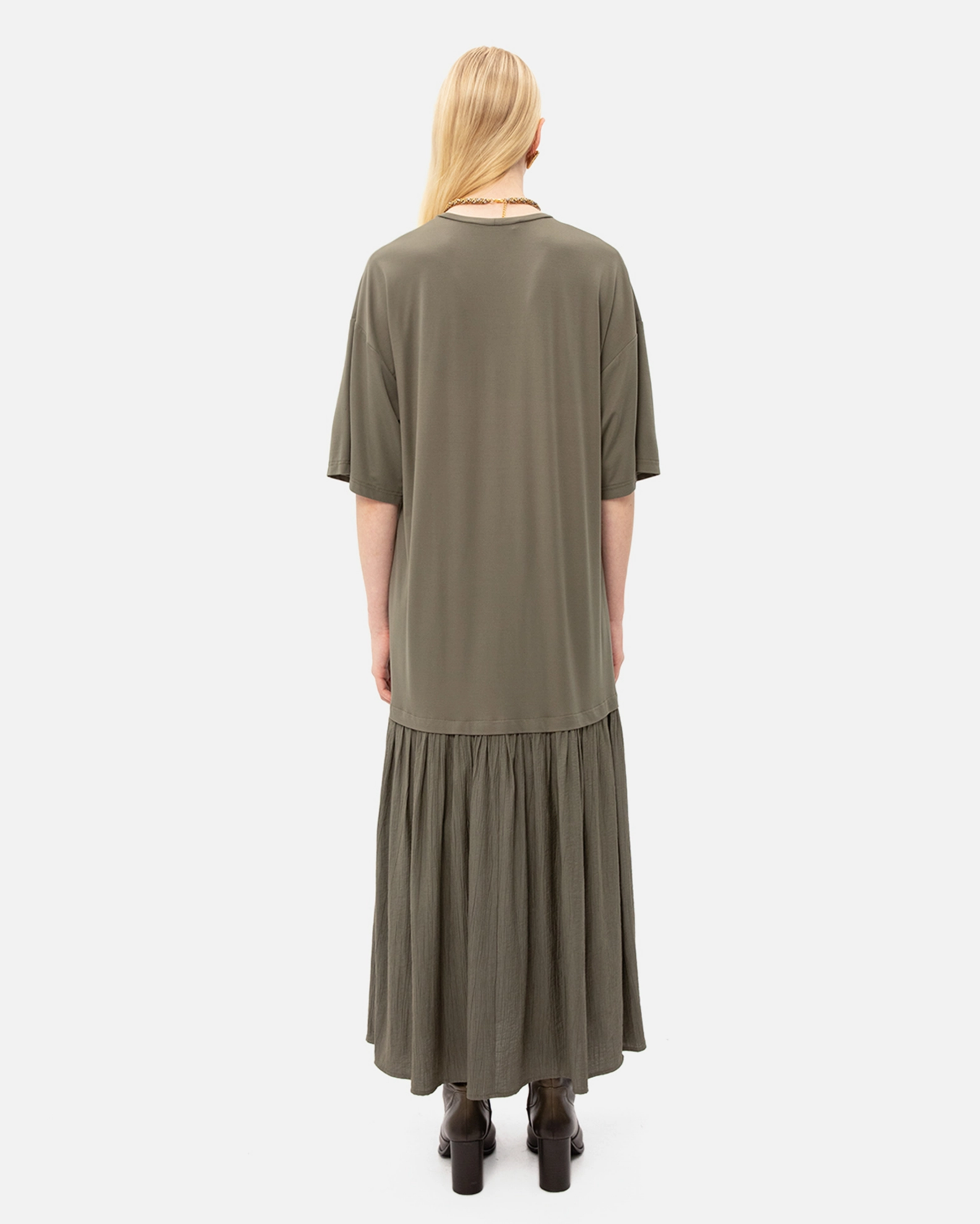 Picture of OLIVE PANELLED MIDI DRESS