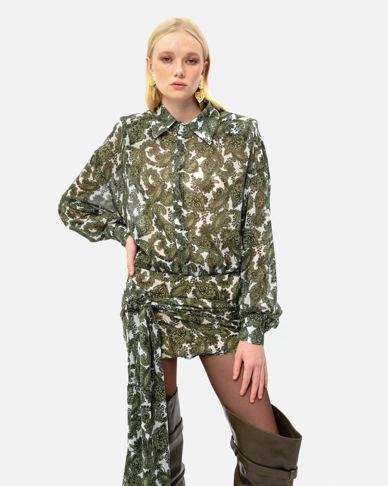 Picture of GREEN PAISLEY OS SHIRT