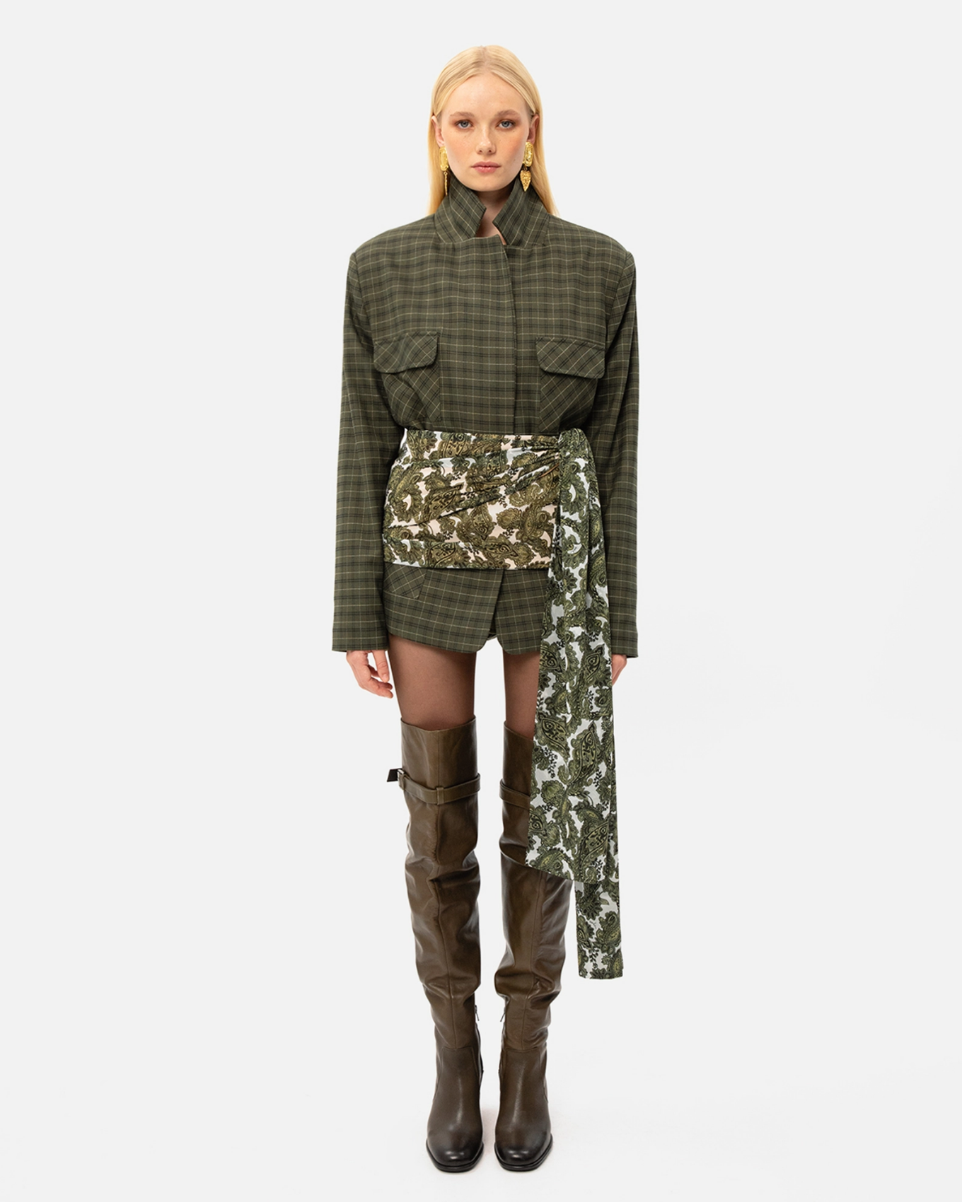 Picture of GREEN PAISLEY WRAP SKIRT