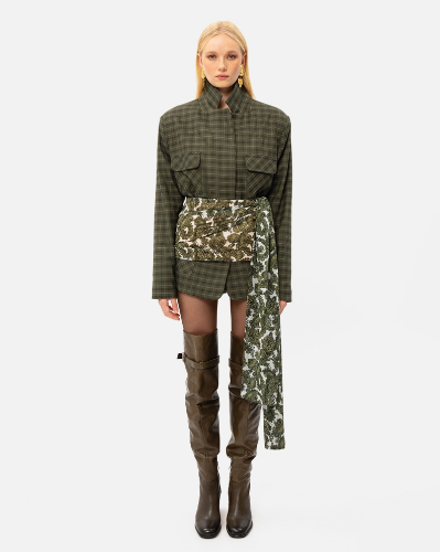 Picture of GREEN PAISLEY WRAP SKIRT