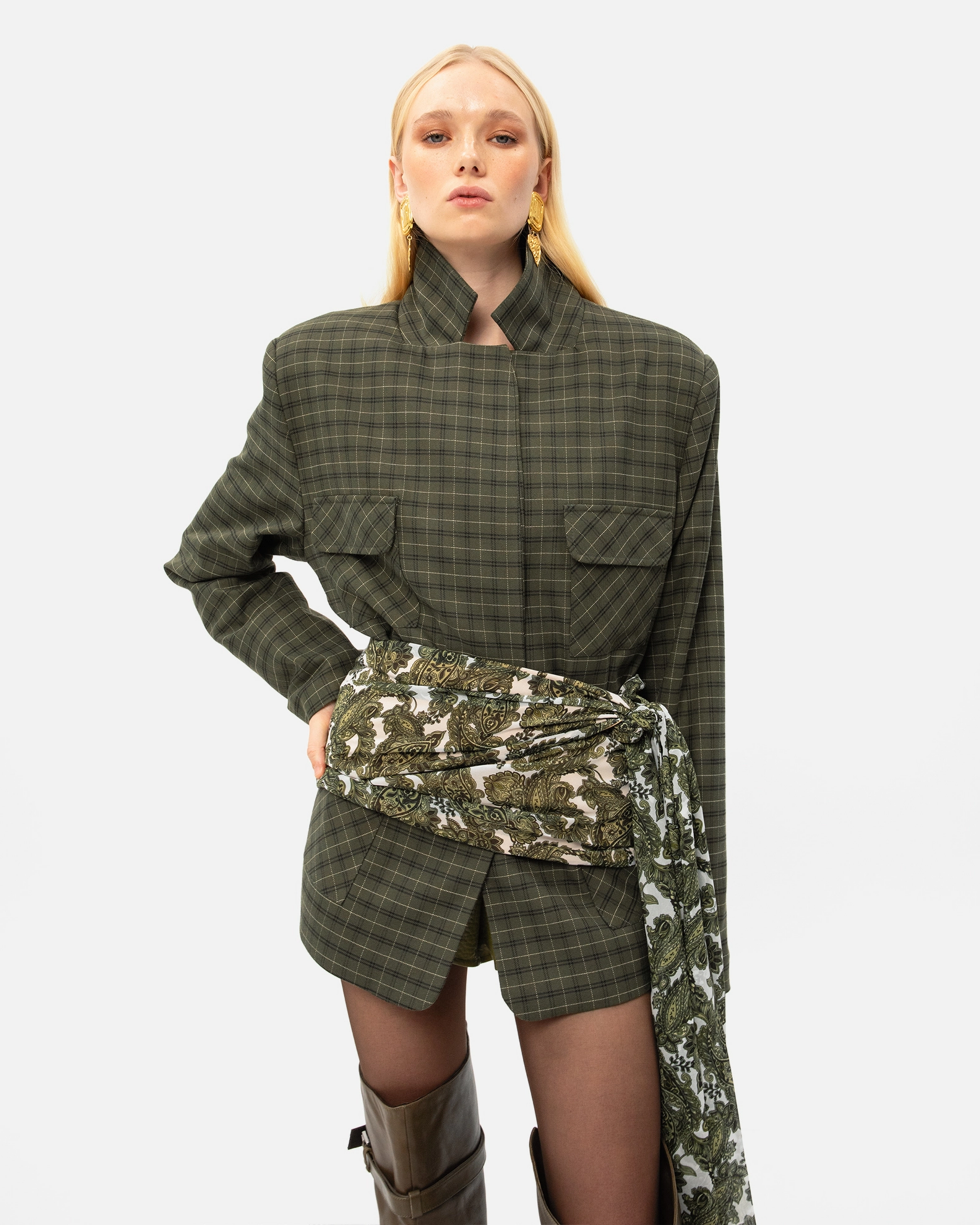 Picture of GREEN PAISLEY WRAP SKIRT